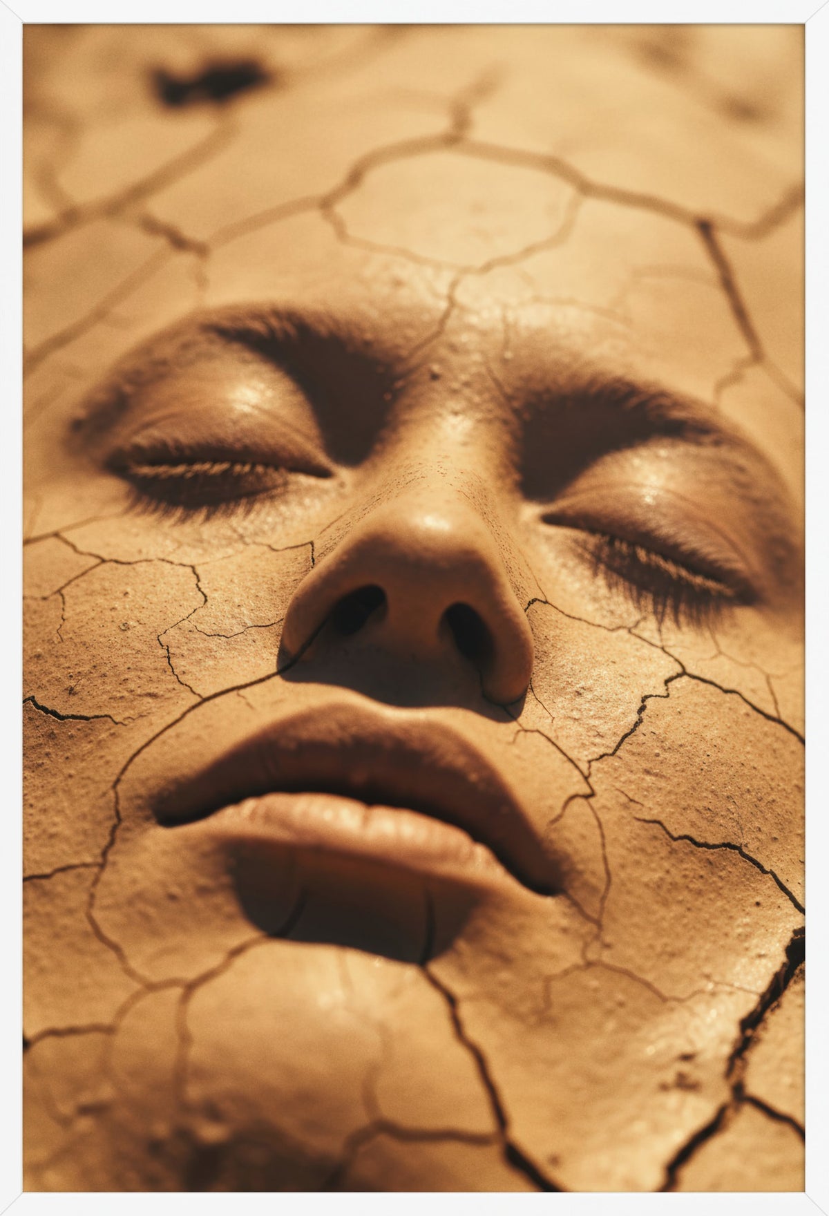 The Earth and the Face — poster in a white frame, front view