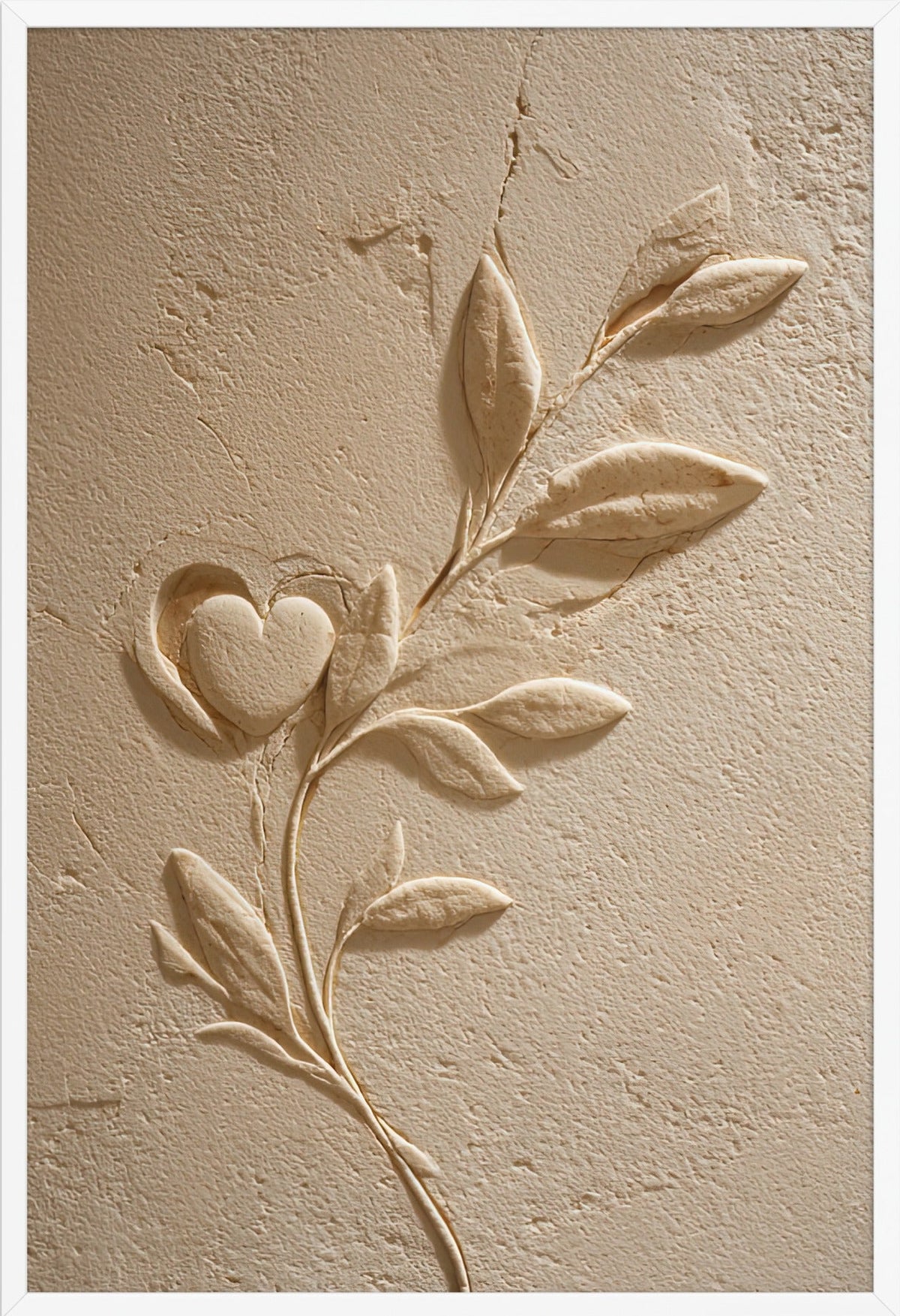 Stjälken med det Lilla Hjärtat — med vit ram, 61 × 91 cm