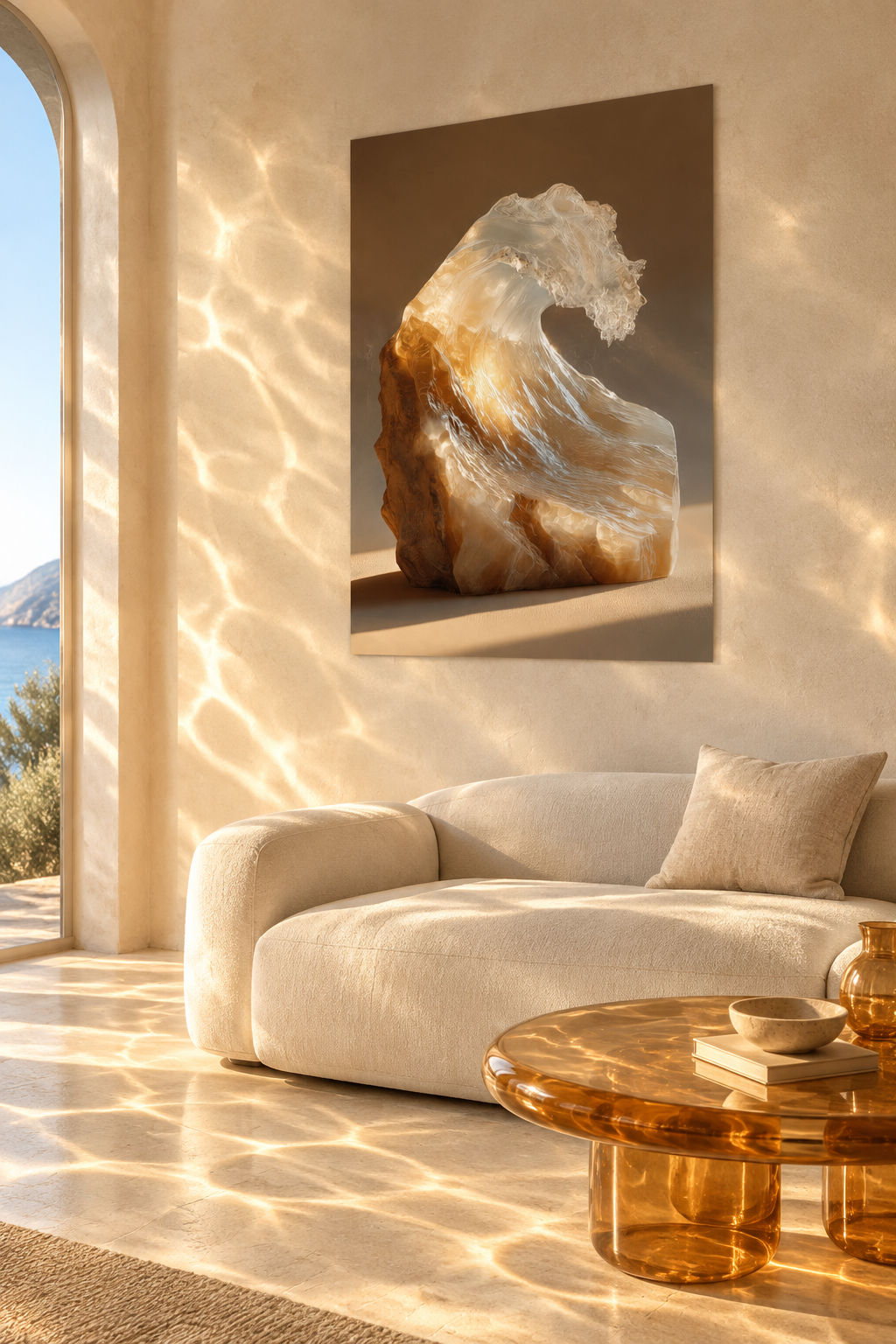 De Kwartsgolf in een mediterrane woonkamer