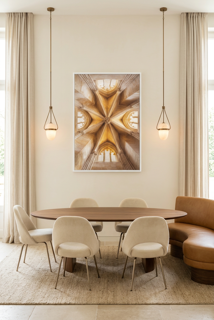 La Voûte Dorée — poster in witte lijst in een eetkamer