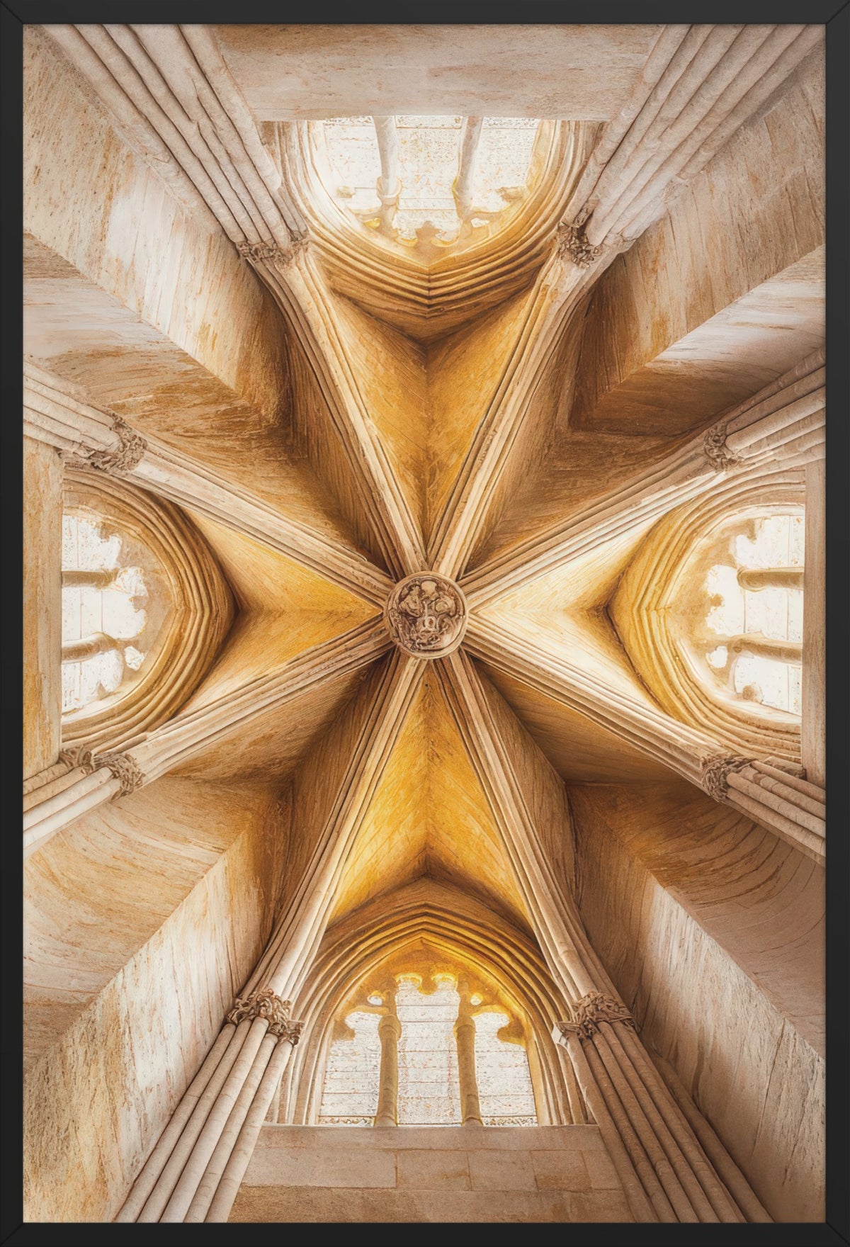 The Golden Vault — poster in a black frame, front view