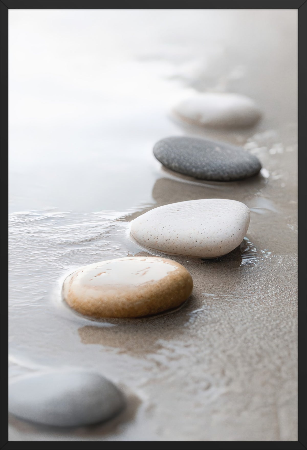 Left by the Wave — poster in a black frame, front view