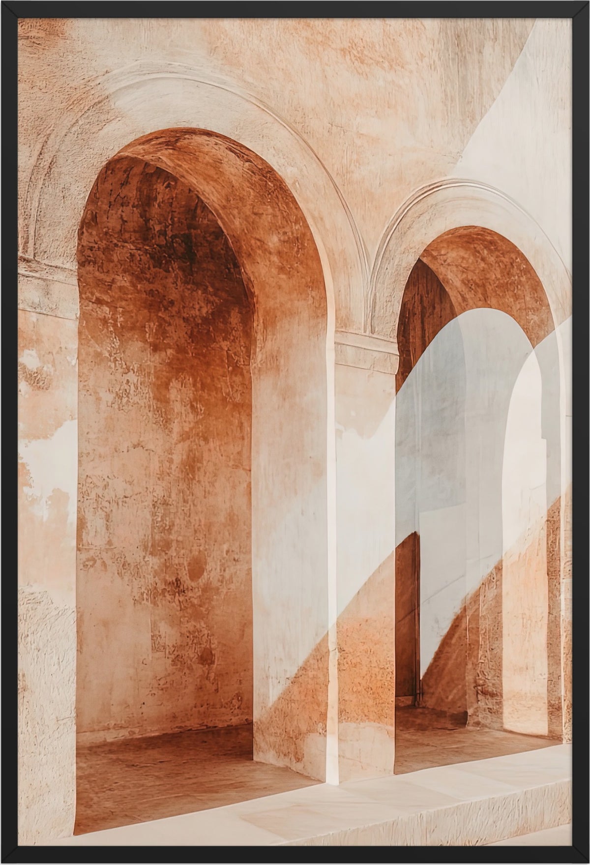 The Alcove with Arches — black frame, 61 × 91 cm