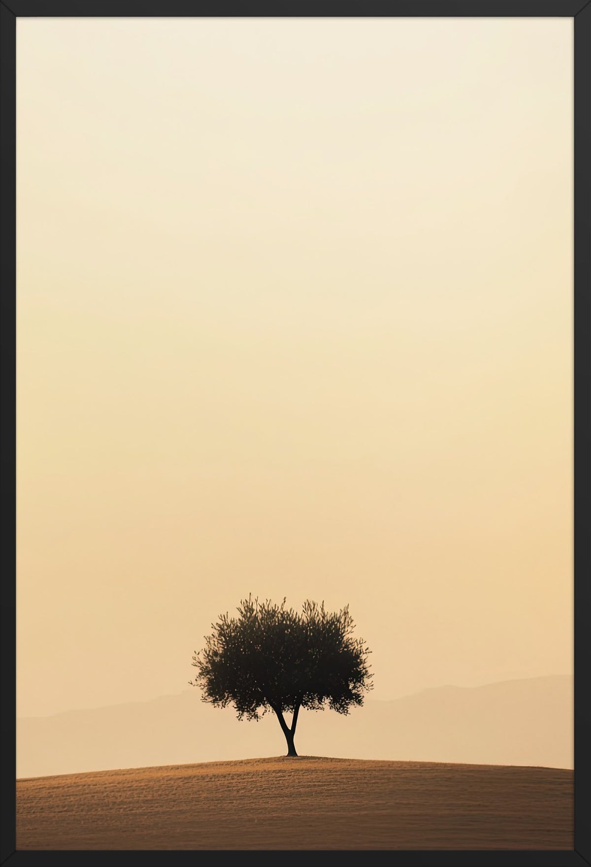 The Evening Tree — poster in a black frame, front view