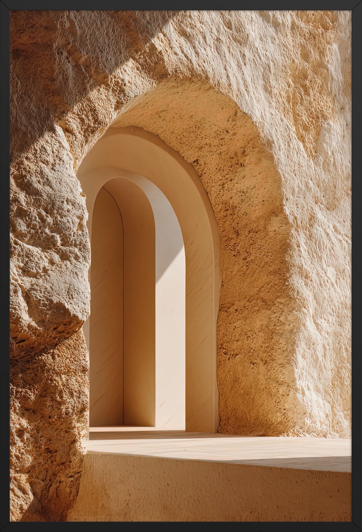 The Sandstone Arch — poster in a black frame, front view