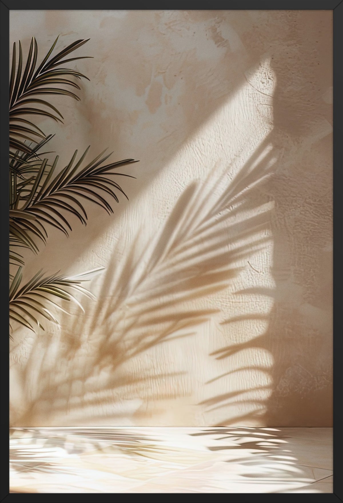 Areca Palm and its Shadow — poster in a black frame, front view