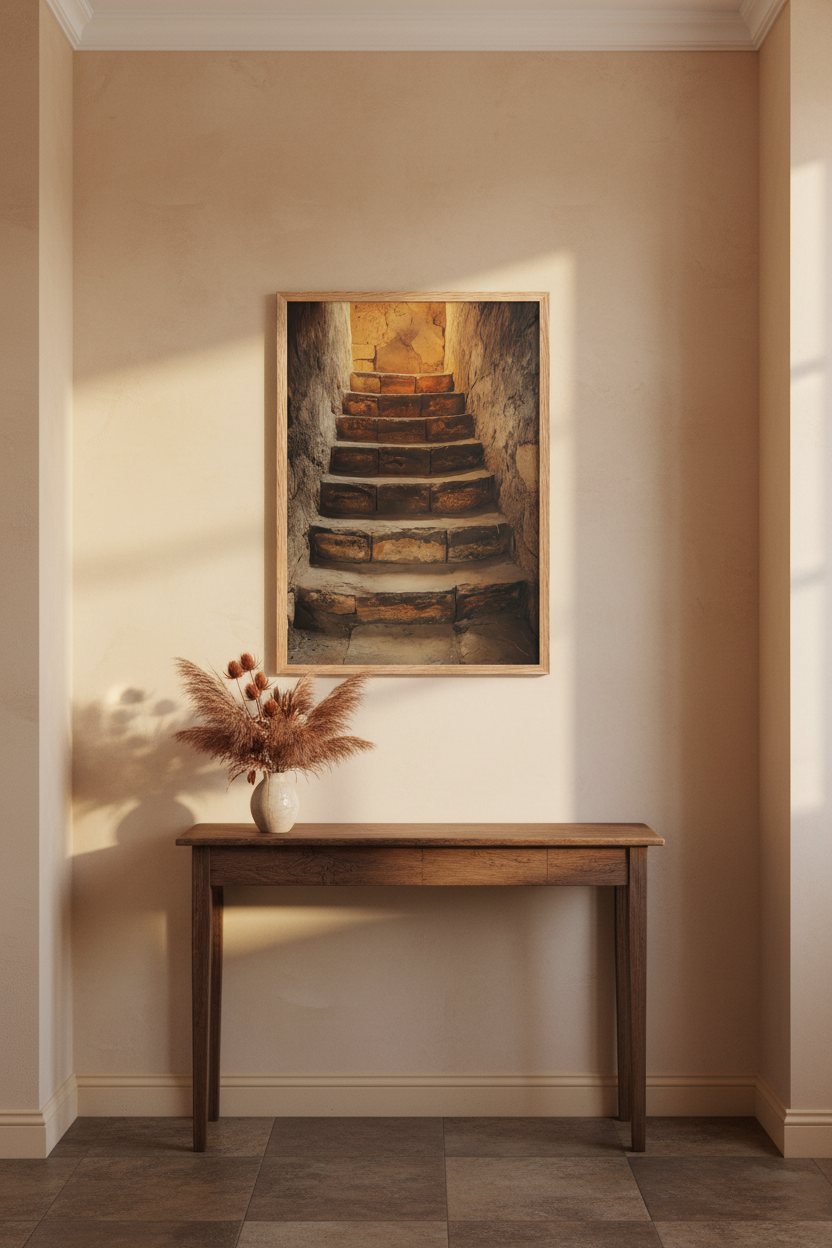 L'Ascension — Affiche murale minimaliste gris et beige texture minérale et lumière — affiche murale minimaliste | Cassili-home