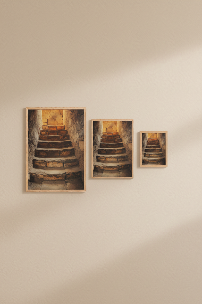 L'Ascension — Affiche murale minimaliste gris et beige texture minérale et lumière — affiche murale minimaliste | Cassili-home