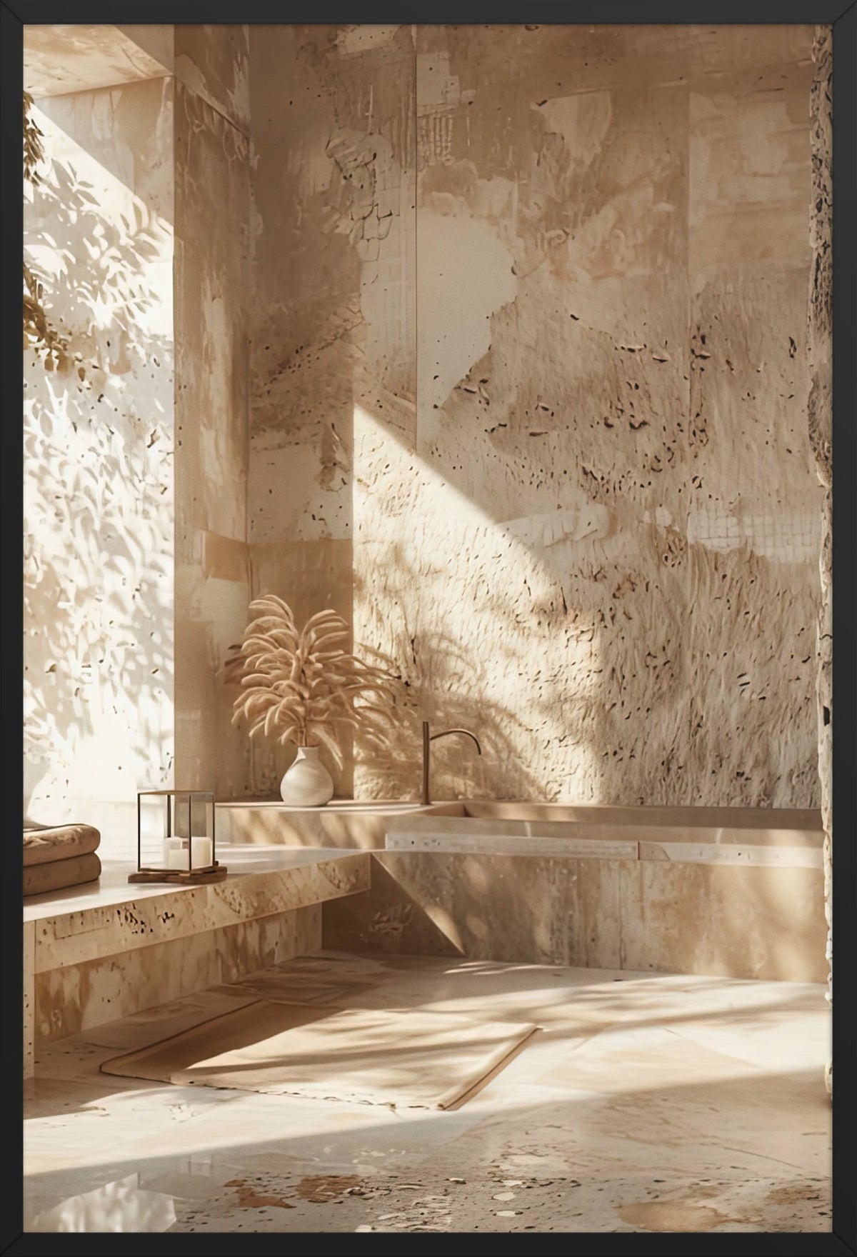 The Stone Bath — poster in a black frame, front view
