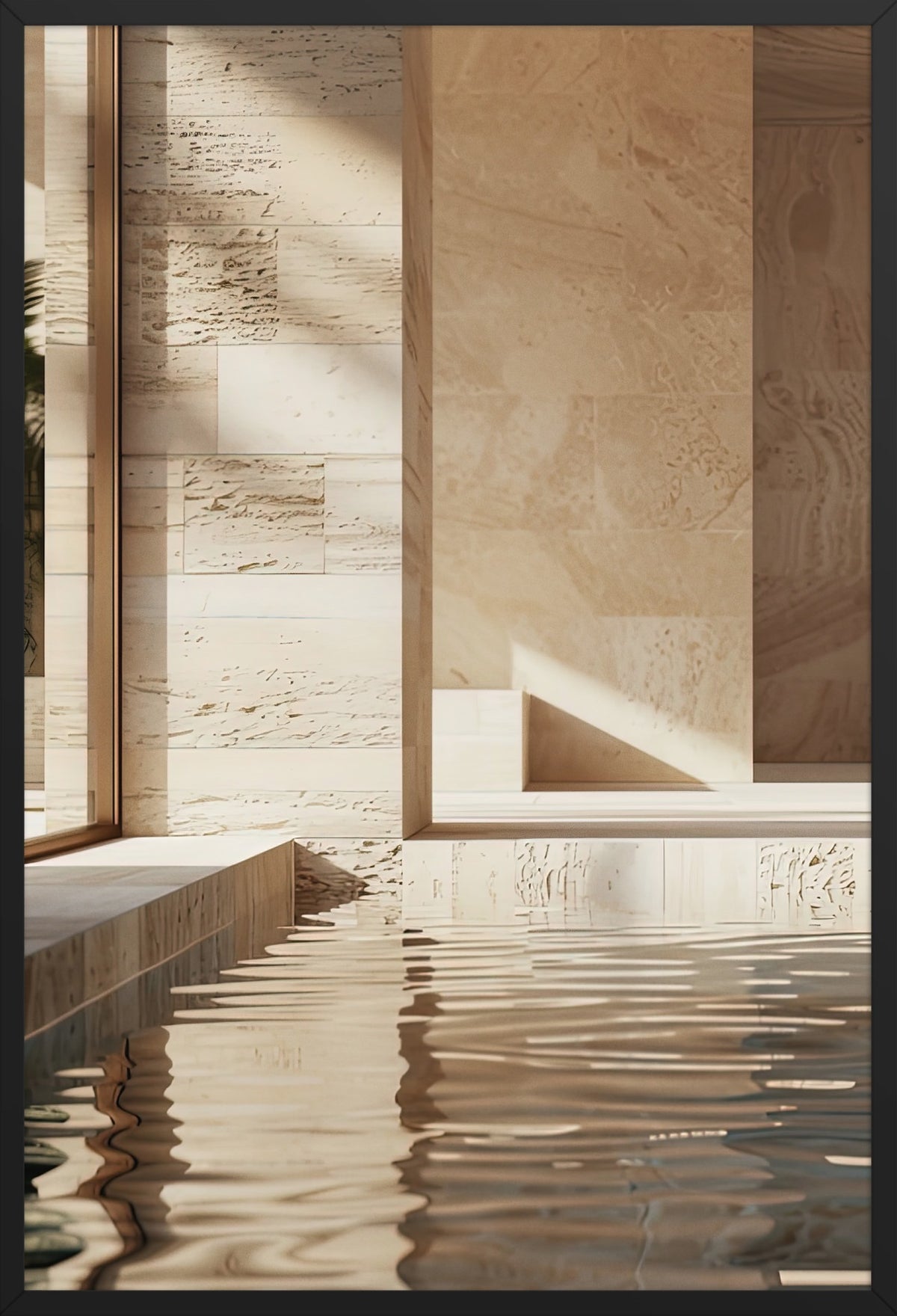 Travertine Bath — poster in a black frame, front view