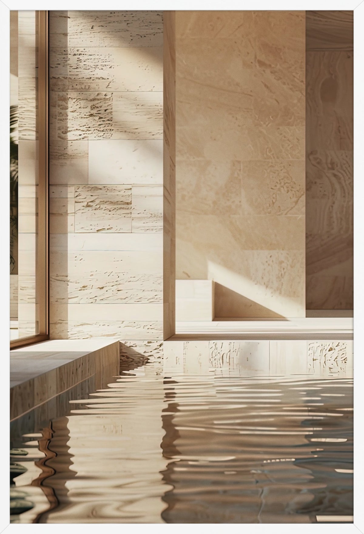 Travertine Bath — poster in a white frame, front view