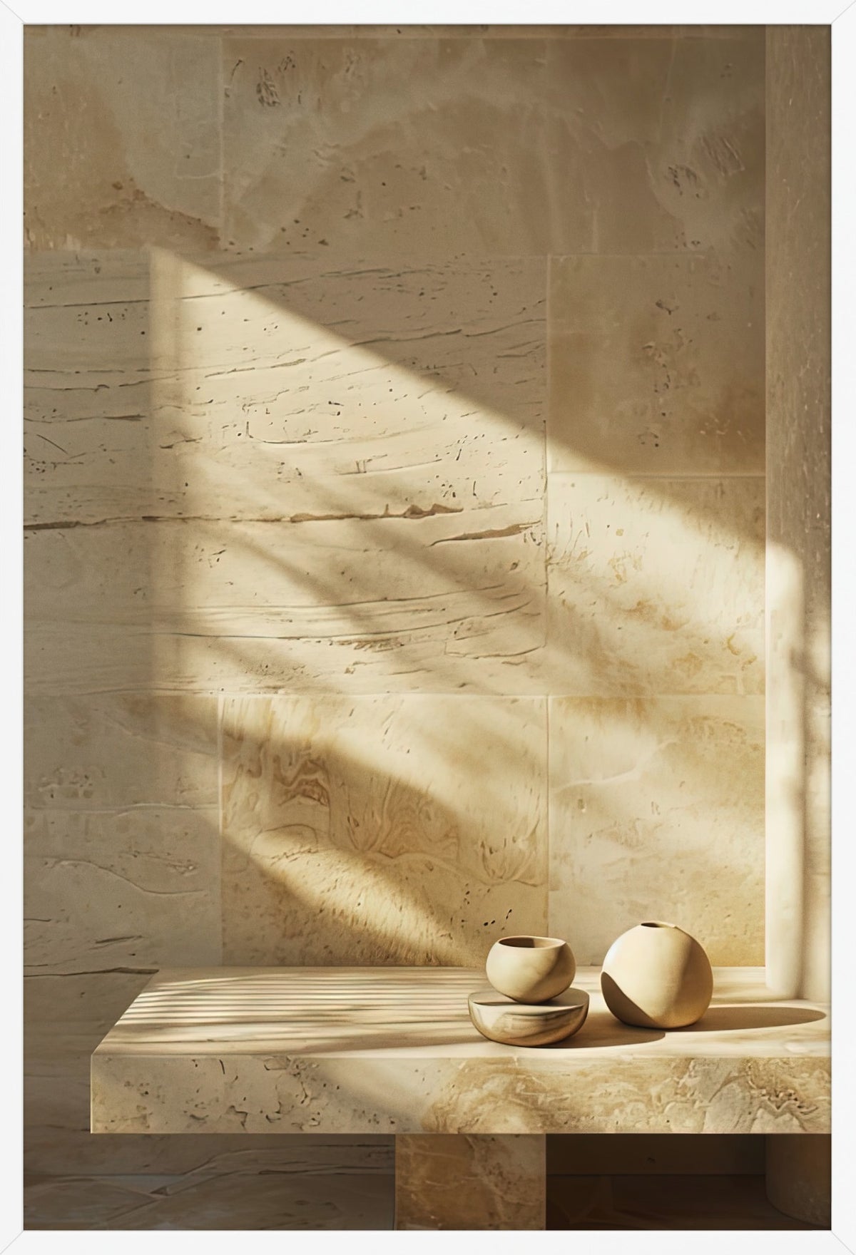 The Stone Bench — poster in a white frame, front view
