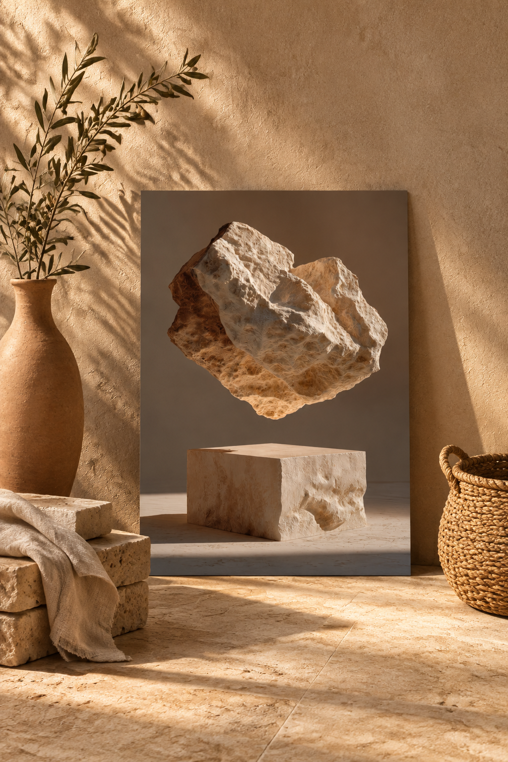 Il Blocco Senza Peso a terra in una composizione minerale