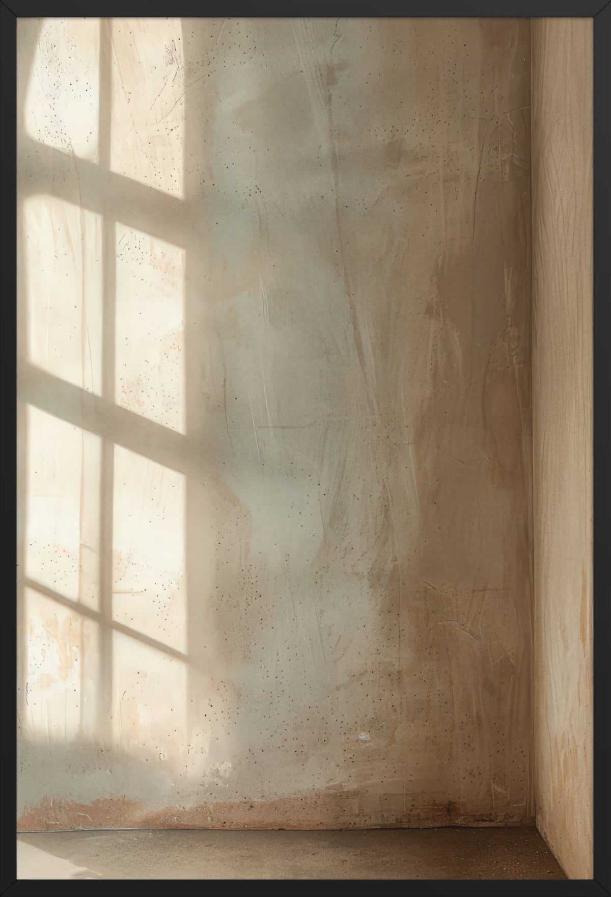 Light Corner — poster in a black frame, front view