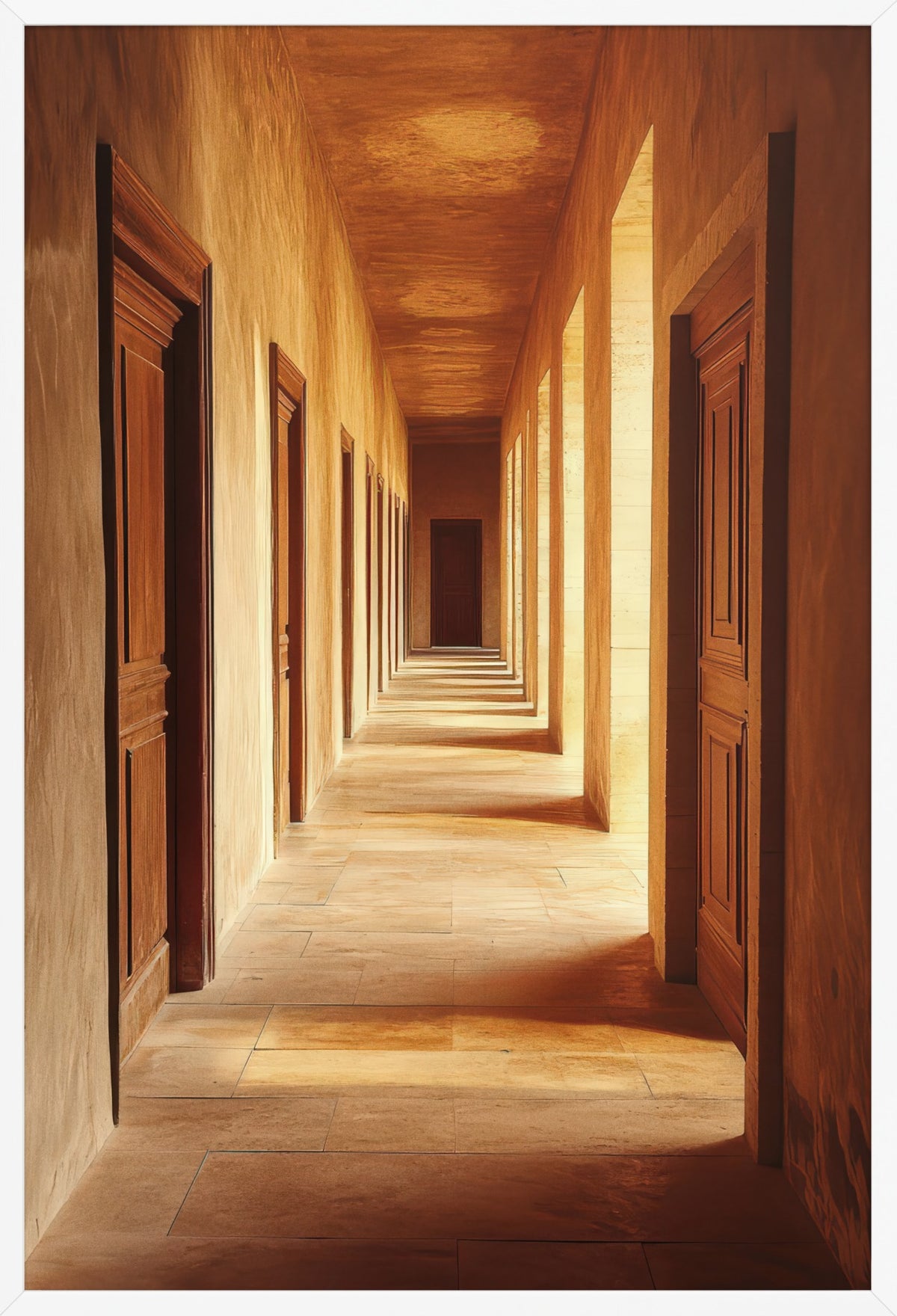 The Hallway — poster in a white frame, front view