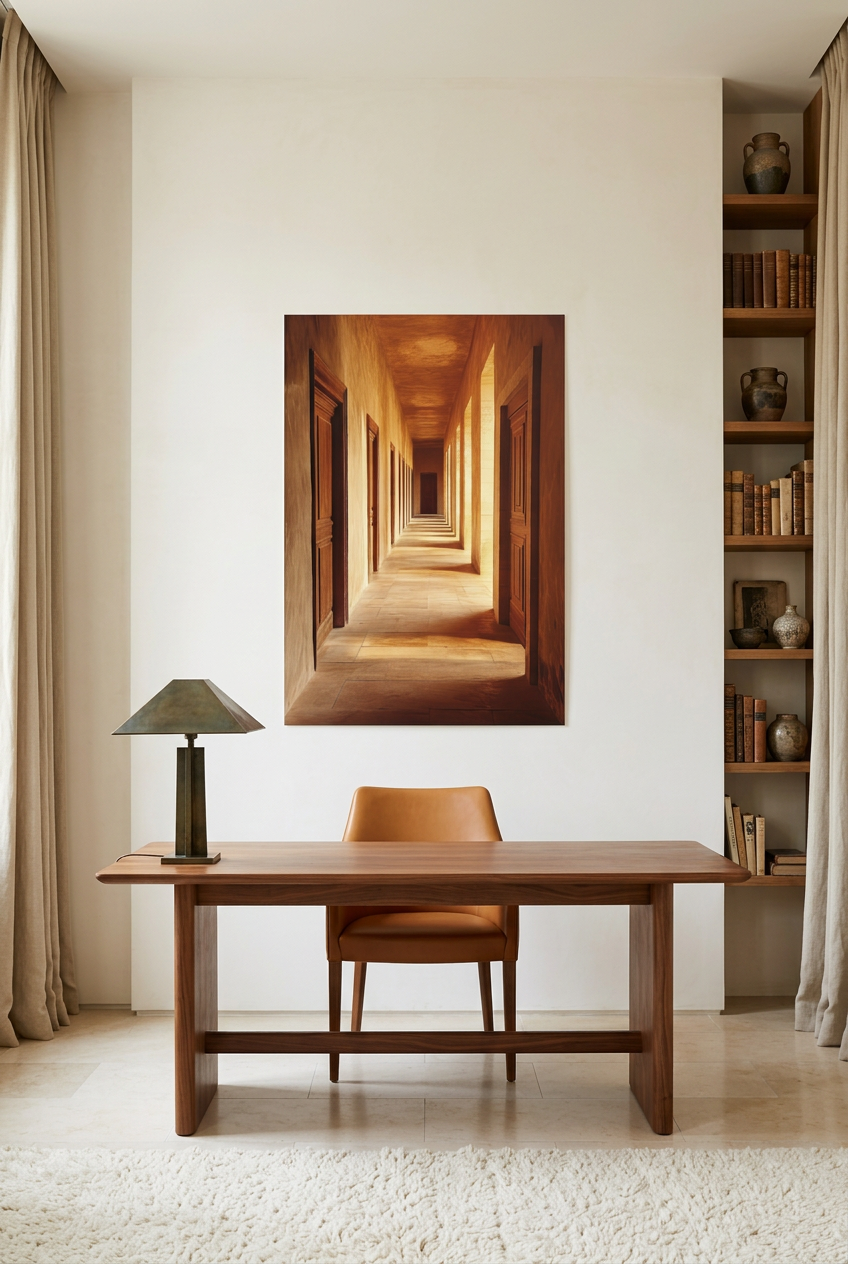 Le Couloir — poster zonder lijst in een werkkamer