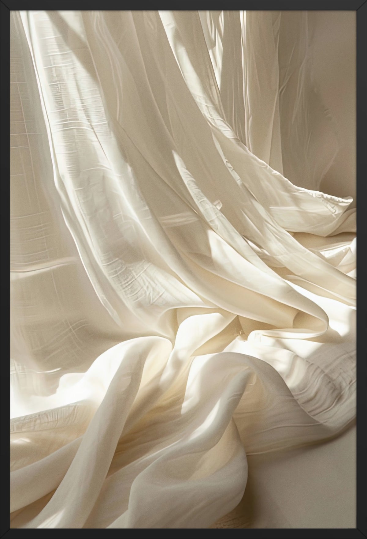 Draped Linen — poster in a black frame, front view