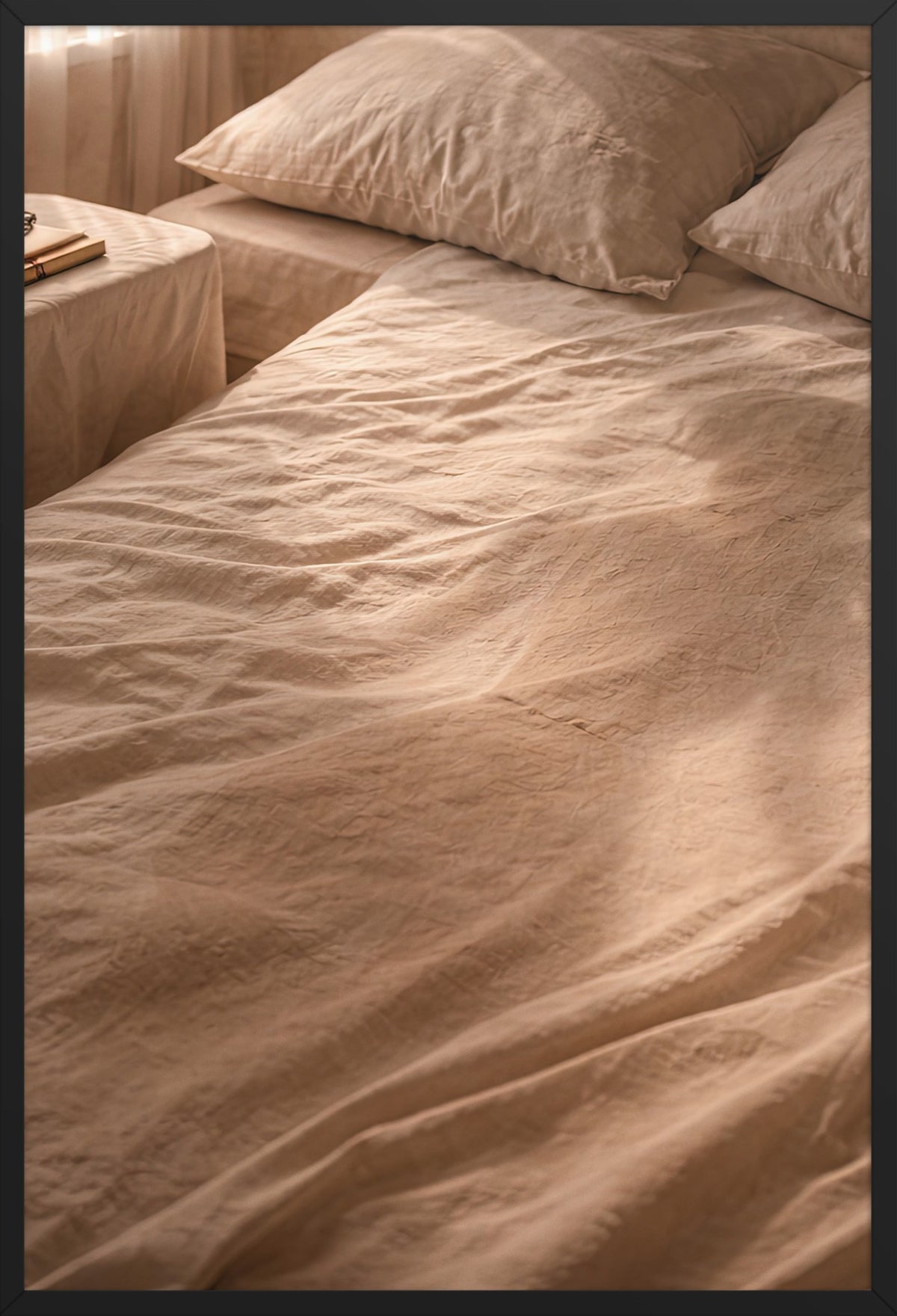 The Morning Linen — poster in a black frame, front view