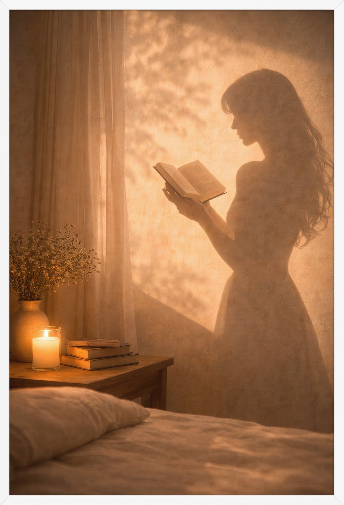 The Evening Book — poster in a white frame, front view