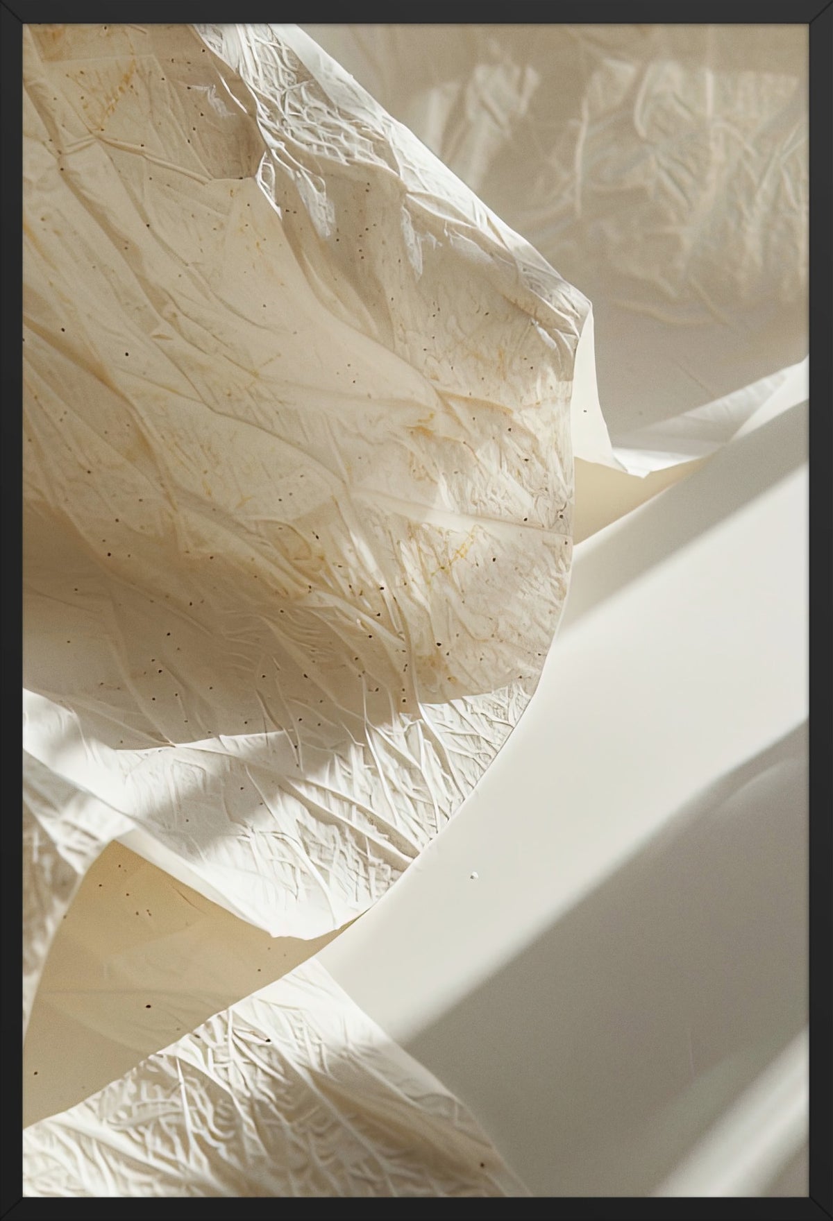 Crumpled Paper — poster in a black frame, front view