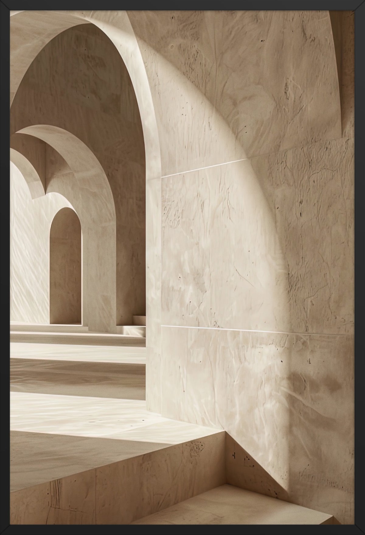 The Vaulted Passage — poster in a black frame, front view