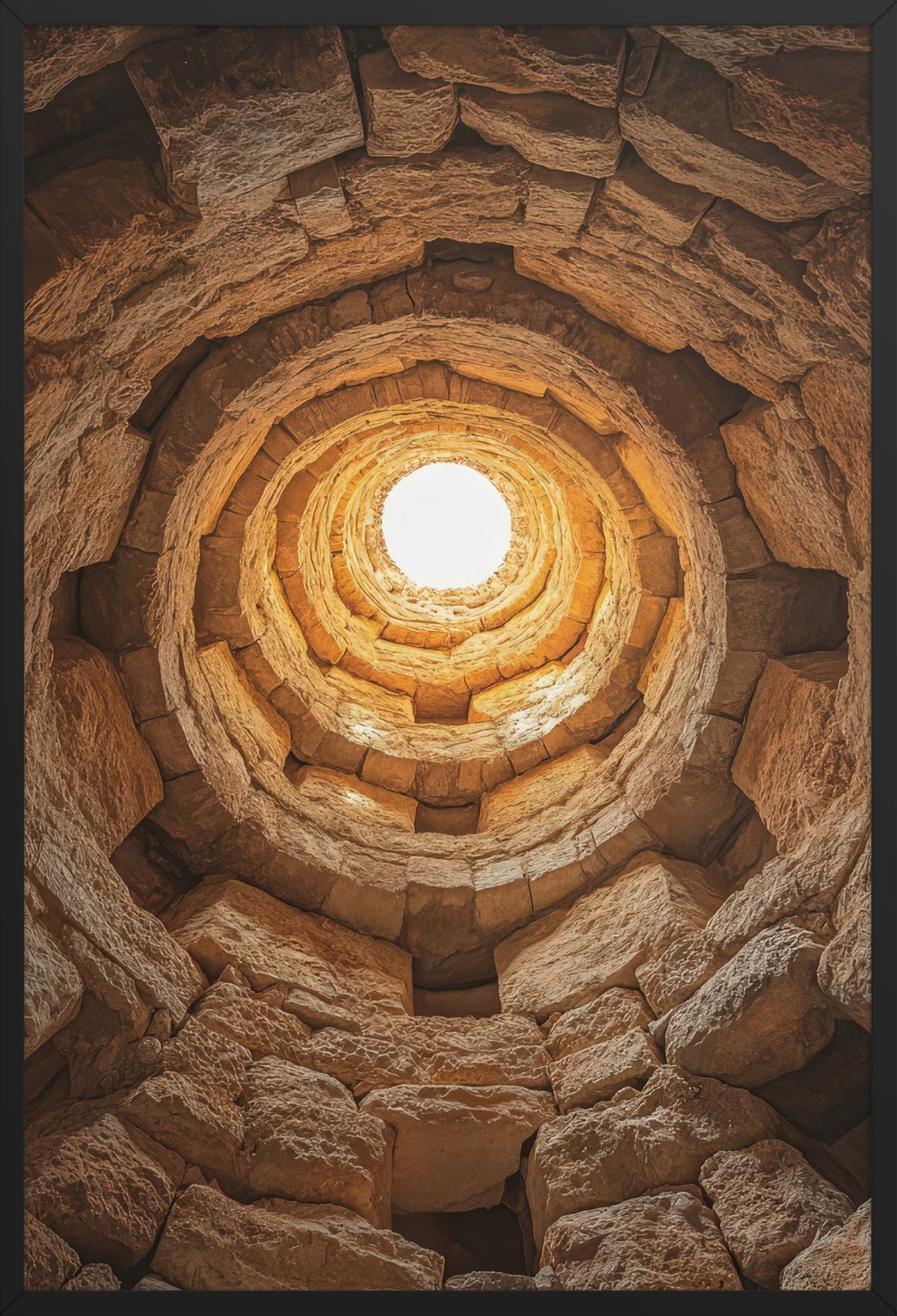 Ancient Well — poster in a black frame, front view