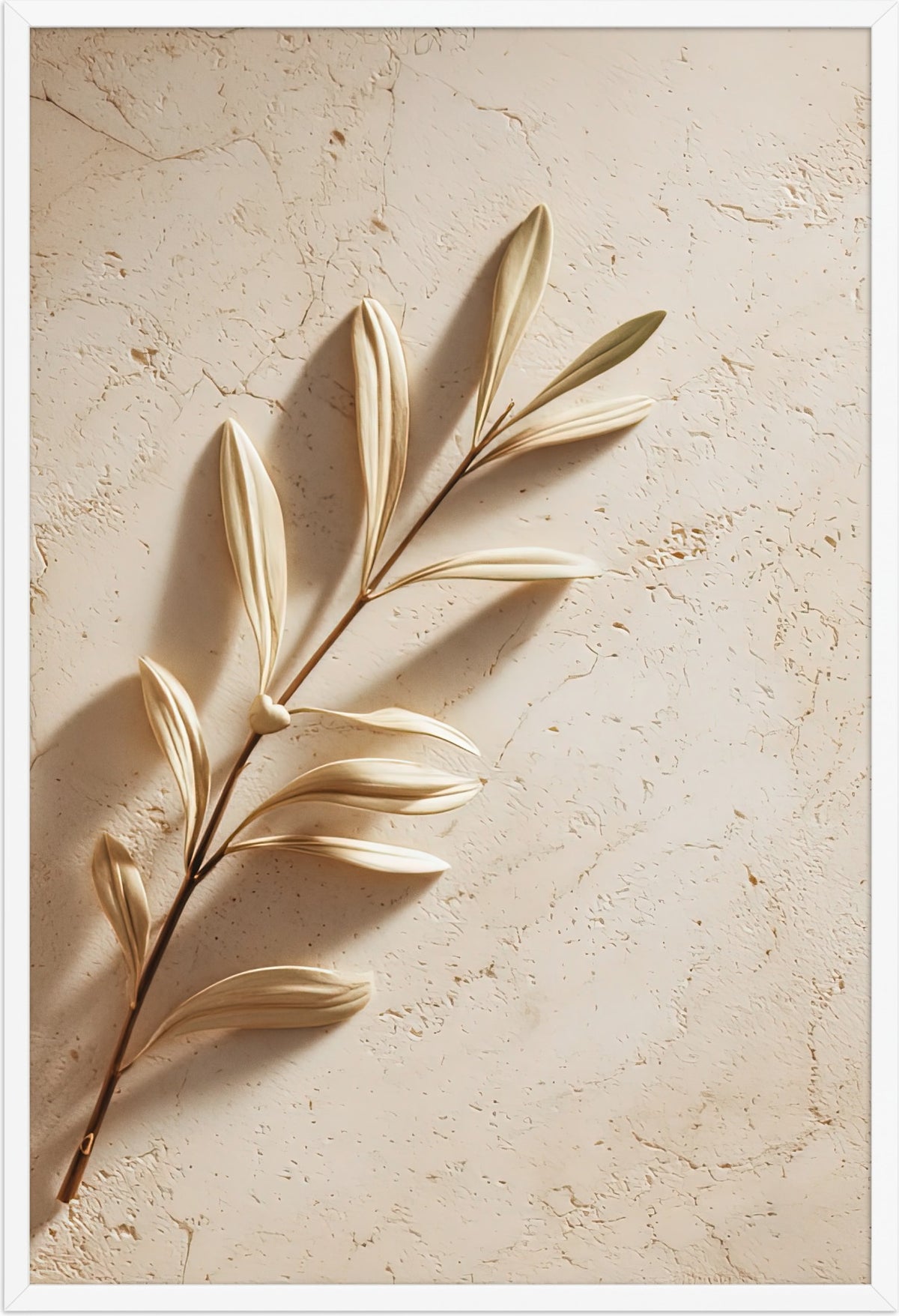 The Golden Branch — framed in white, 61 × 91 cm
