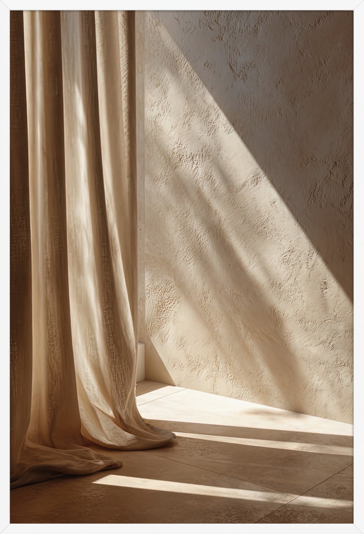 The Curtain and the Light — poster in a white frame, front view