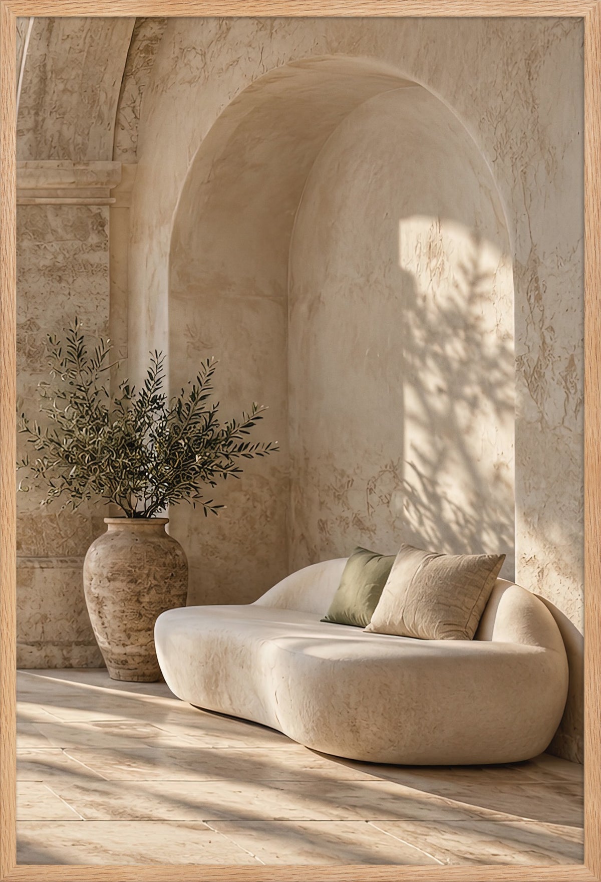 Le Sofa de l'Alcôve — affiche encadrée chêne massif 61 × 91 cm, prête à accrocher
