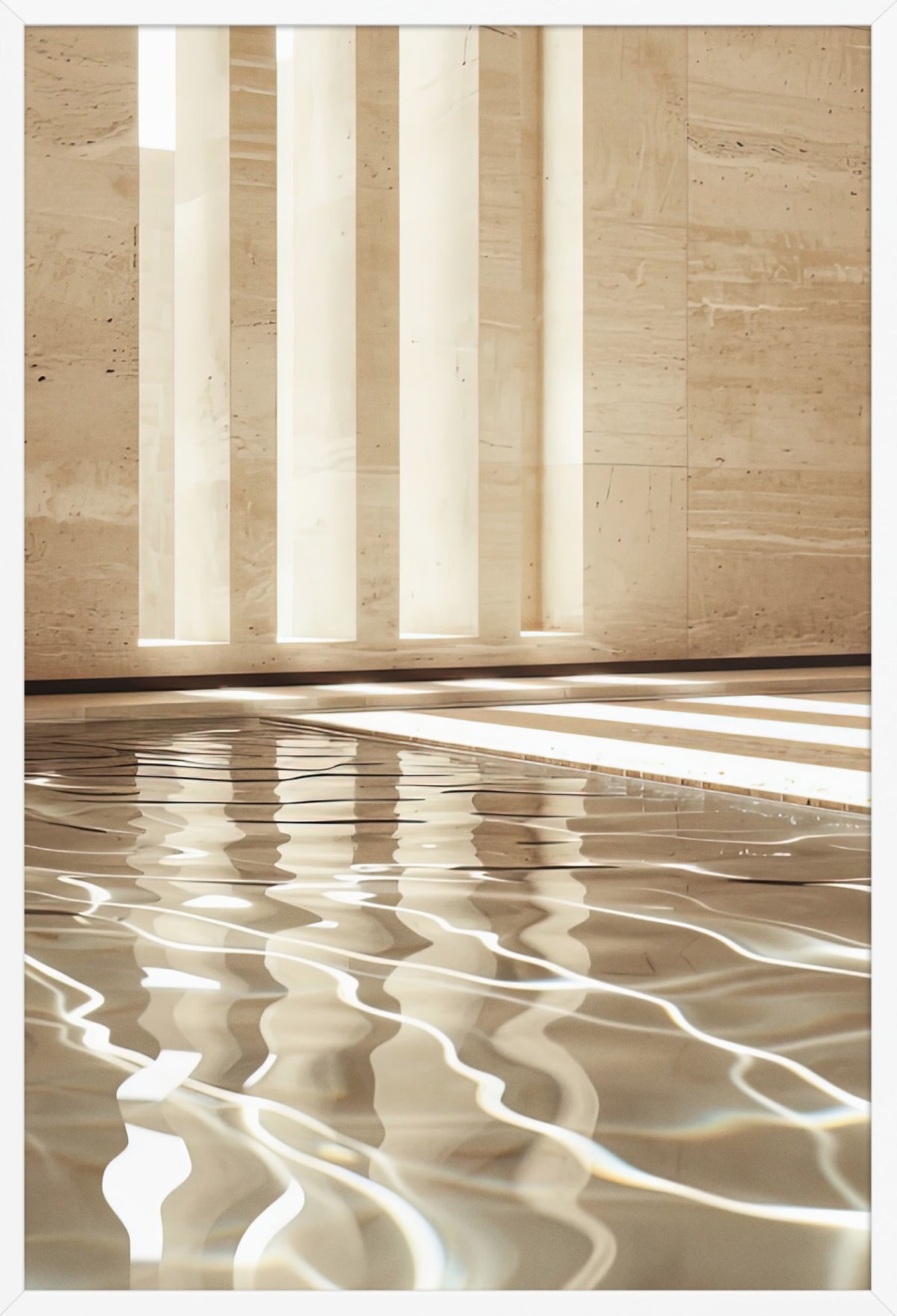 The Temple and the Water — poster in a white frame, front view