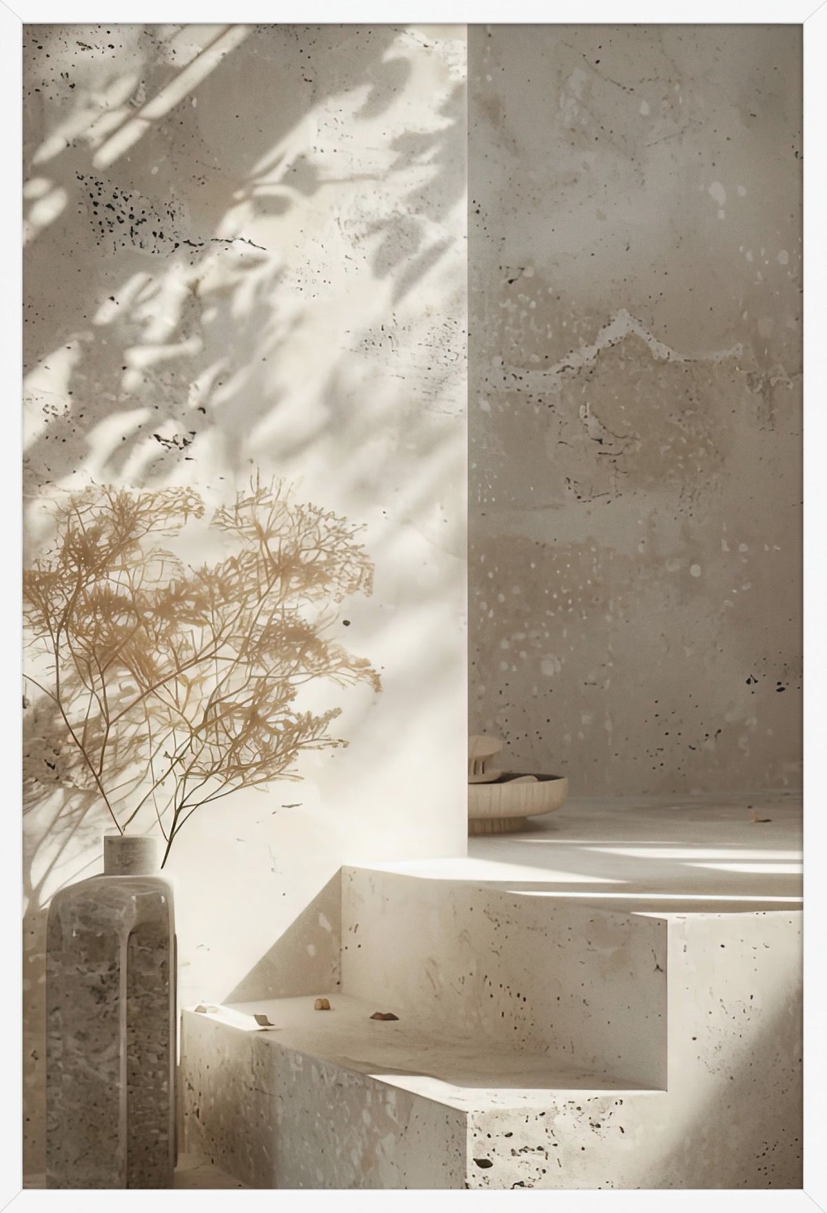The Vase and the Staircase — poster in a white frame, front view