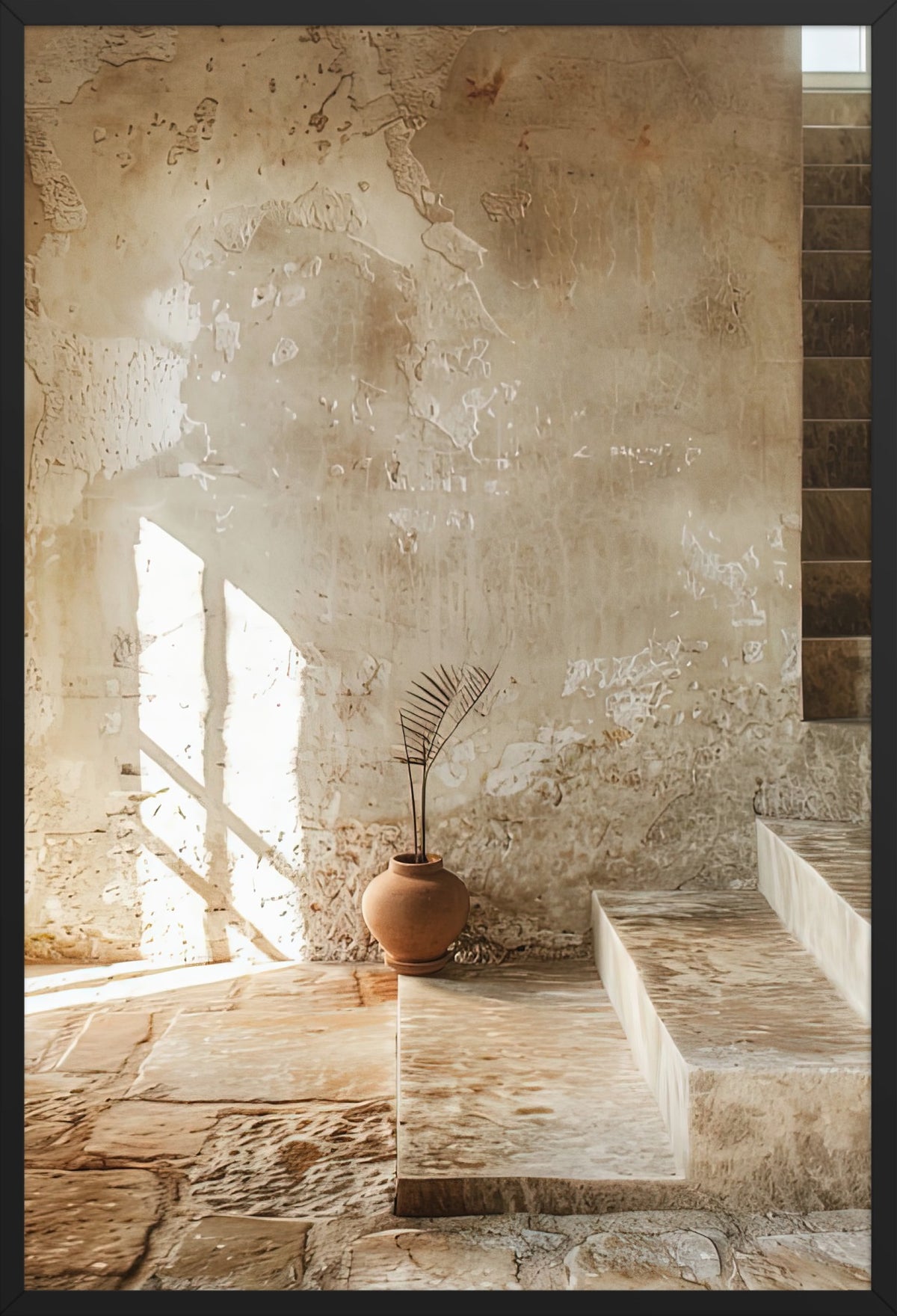 The Vase on the Step — poster in a black frame, front view