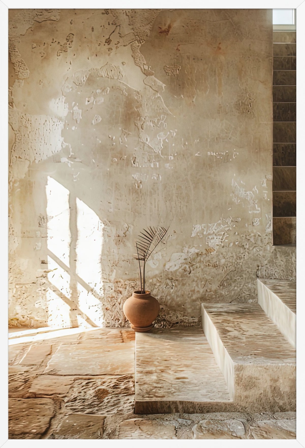 The Vase on the Step — poster in a white frame, front view