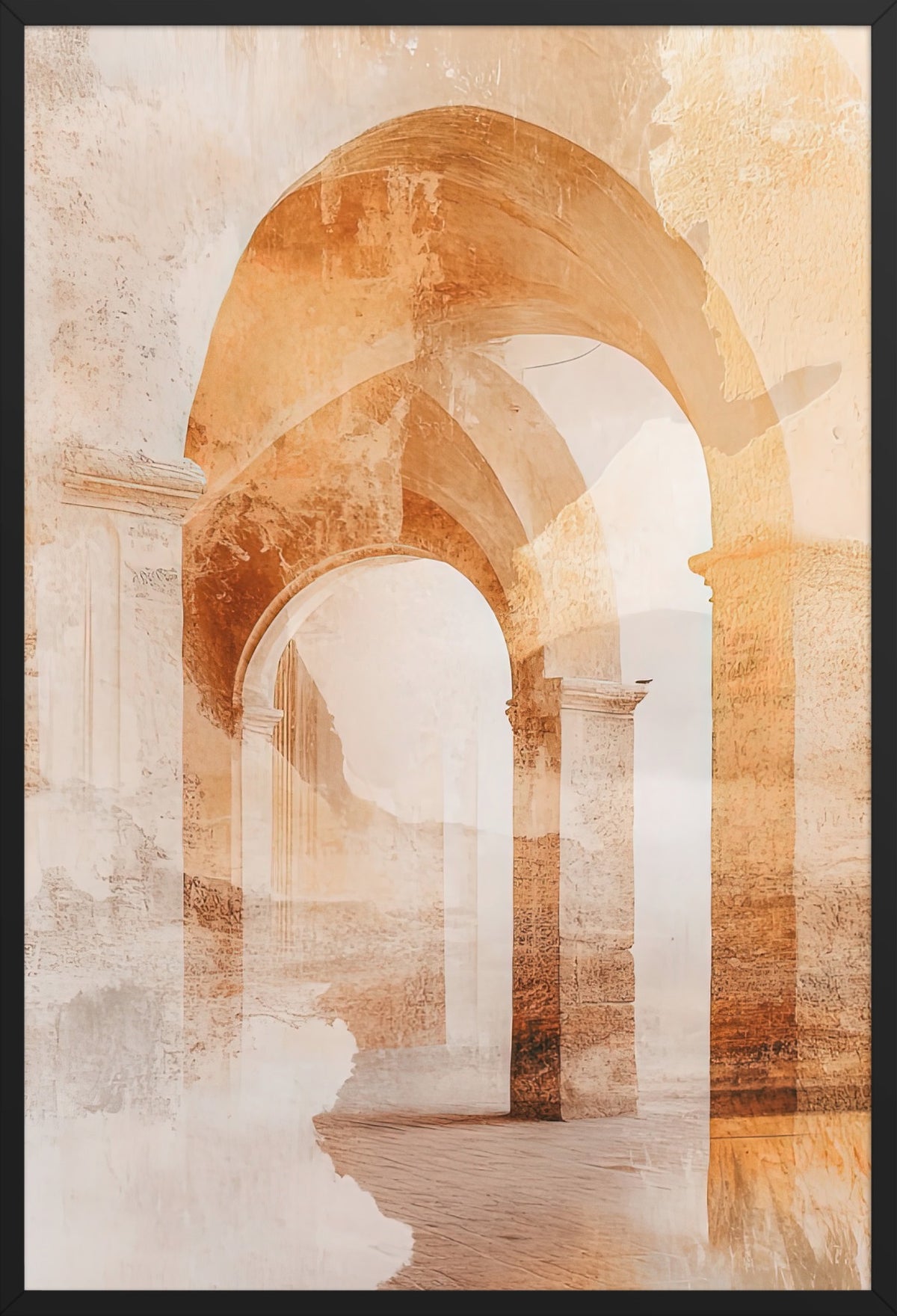 The Golden Arches — poster in a black frame, front view