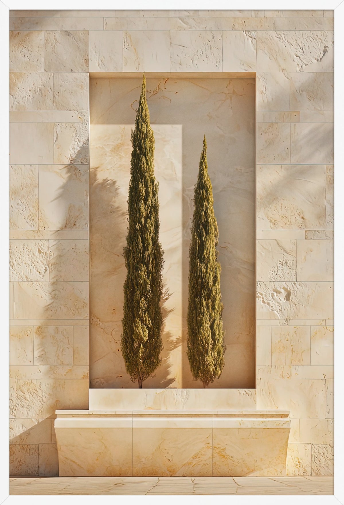 The Two Cypresses — poster in a white frame, front view