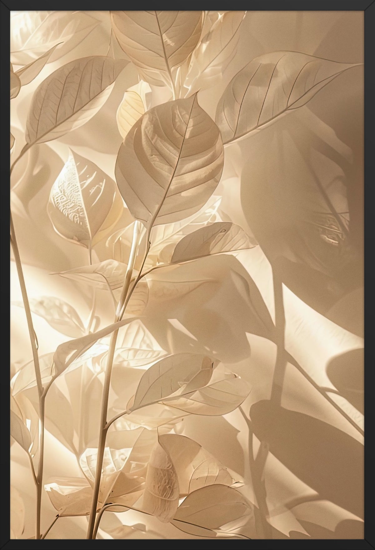 Golden Leaves — poster in a black frame, front view