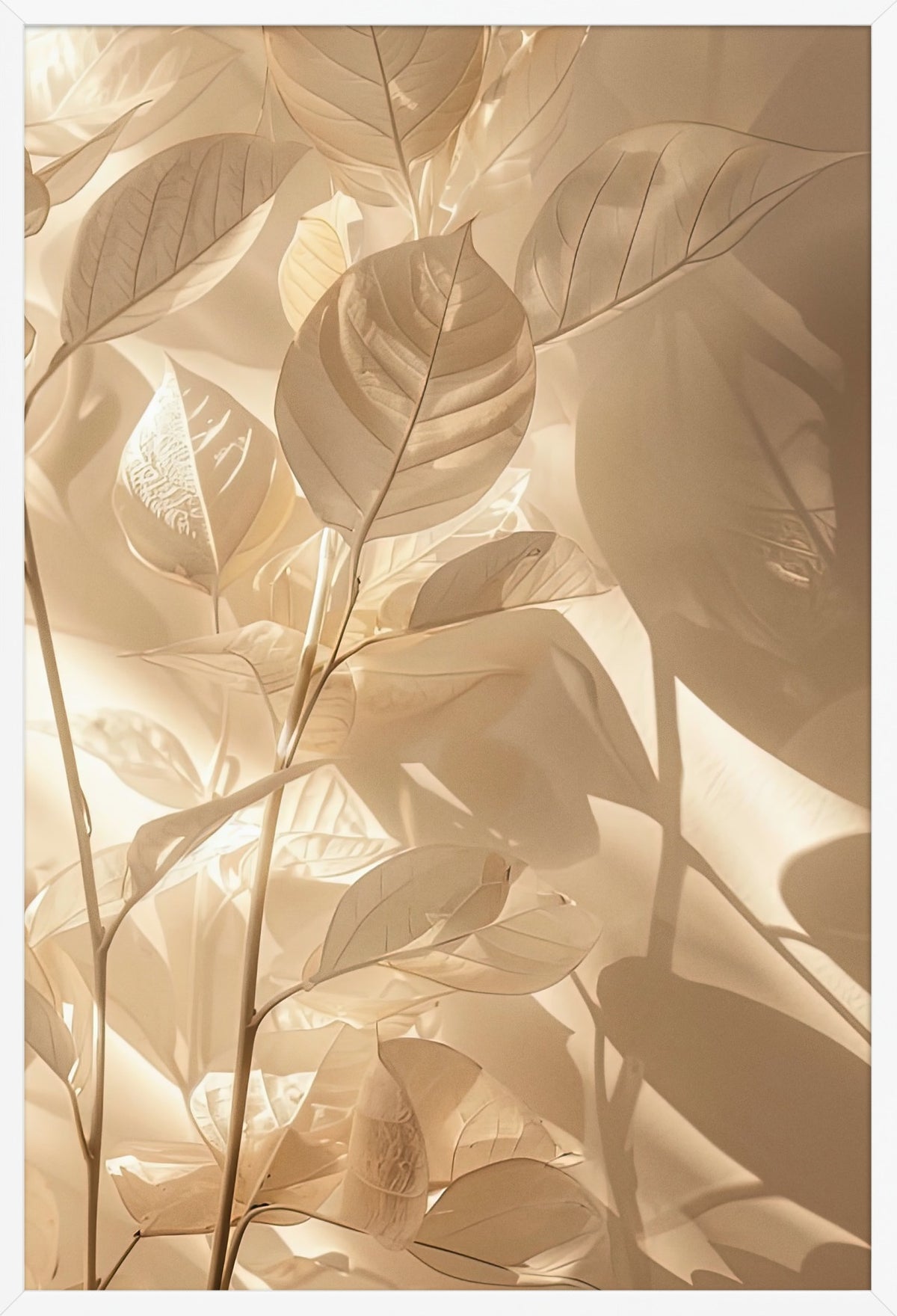 Golden Leaves — poster in a white frame, front view