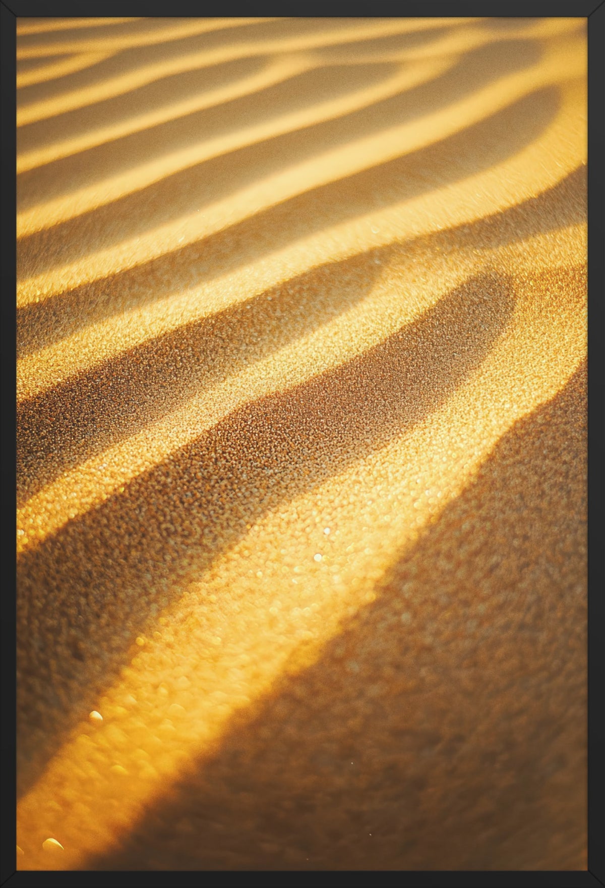 Golden Furrows — poster in a black frame, front view