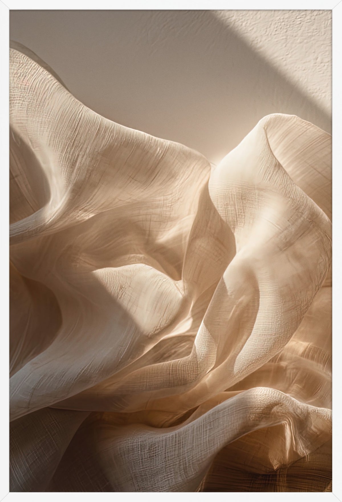 Linen Waves — poster in a white frame, front view