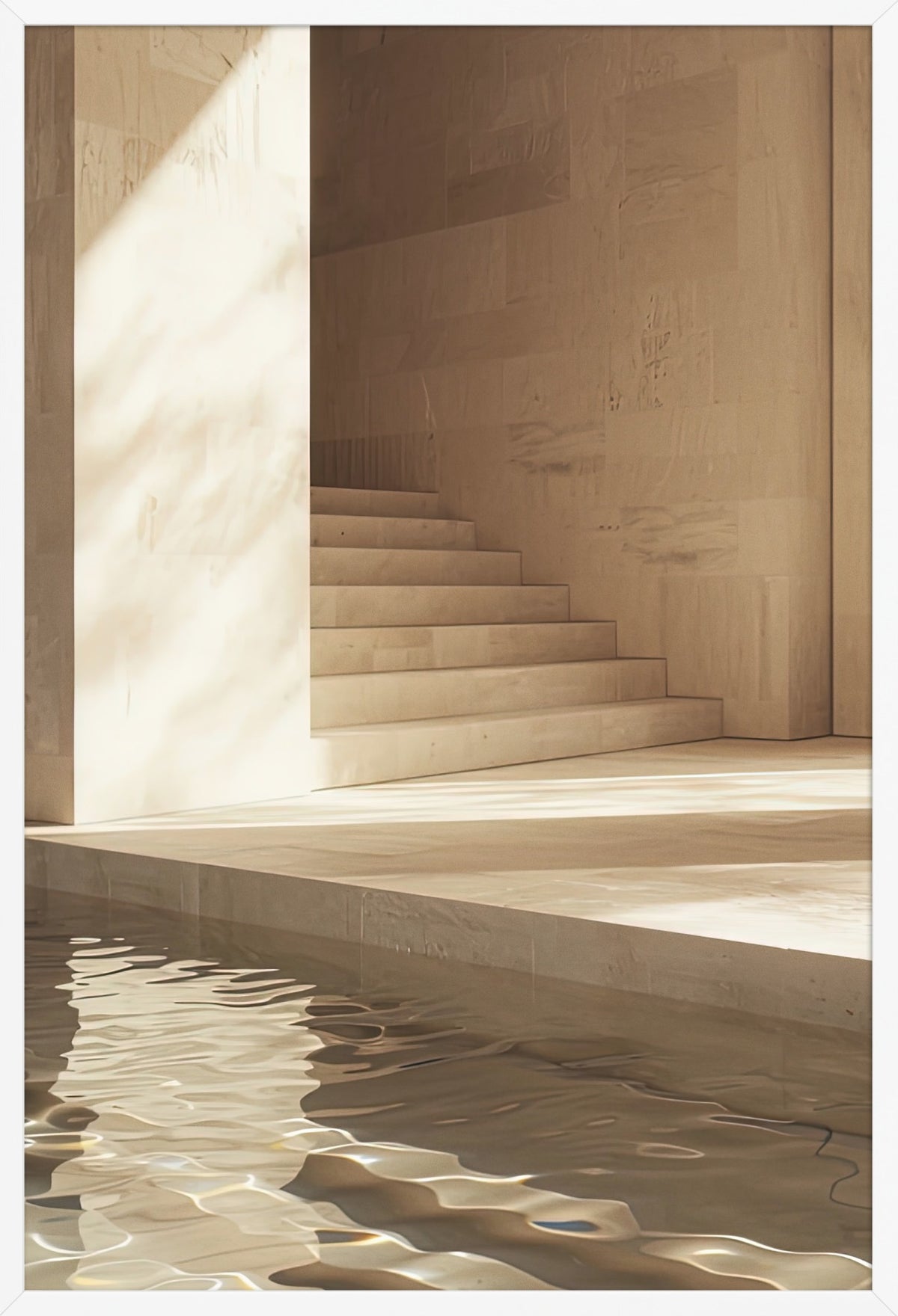 Stairs and Basin — poster in a white frame, front view