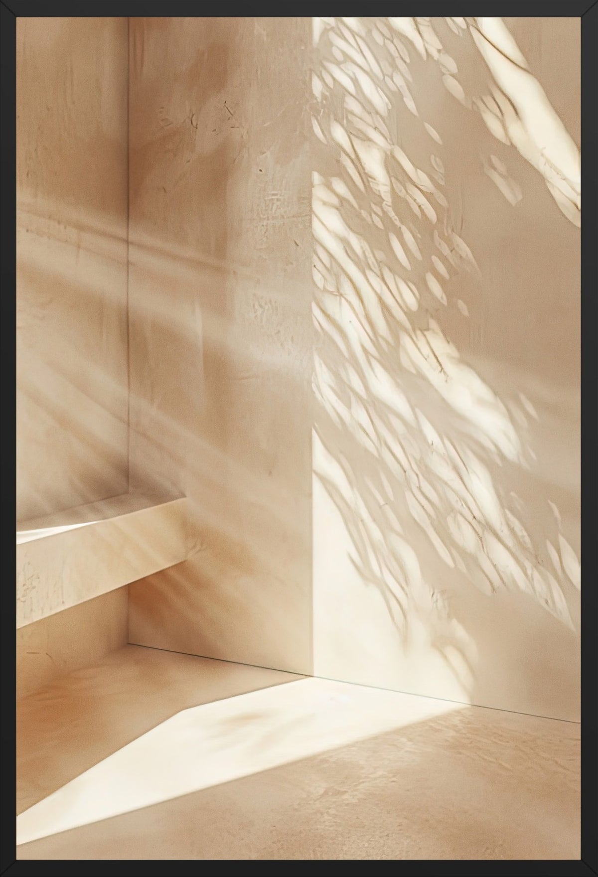 The Staircase and the Shadow — poster in a black frame, front view