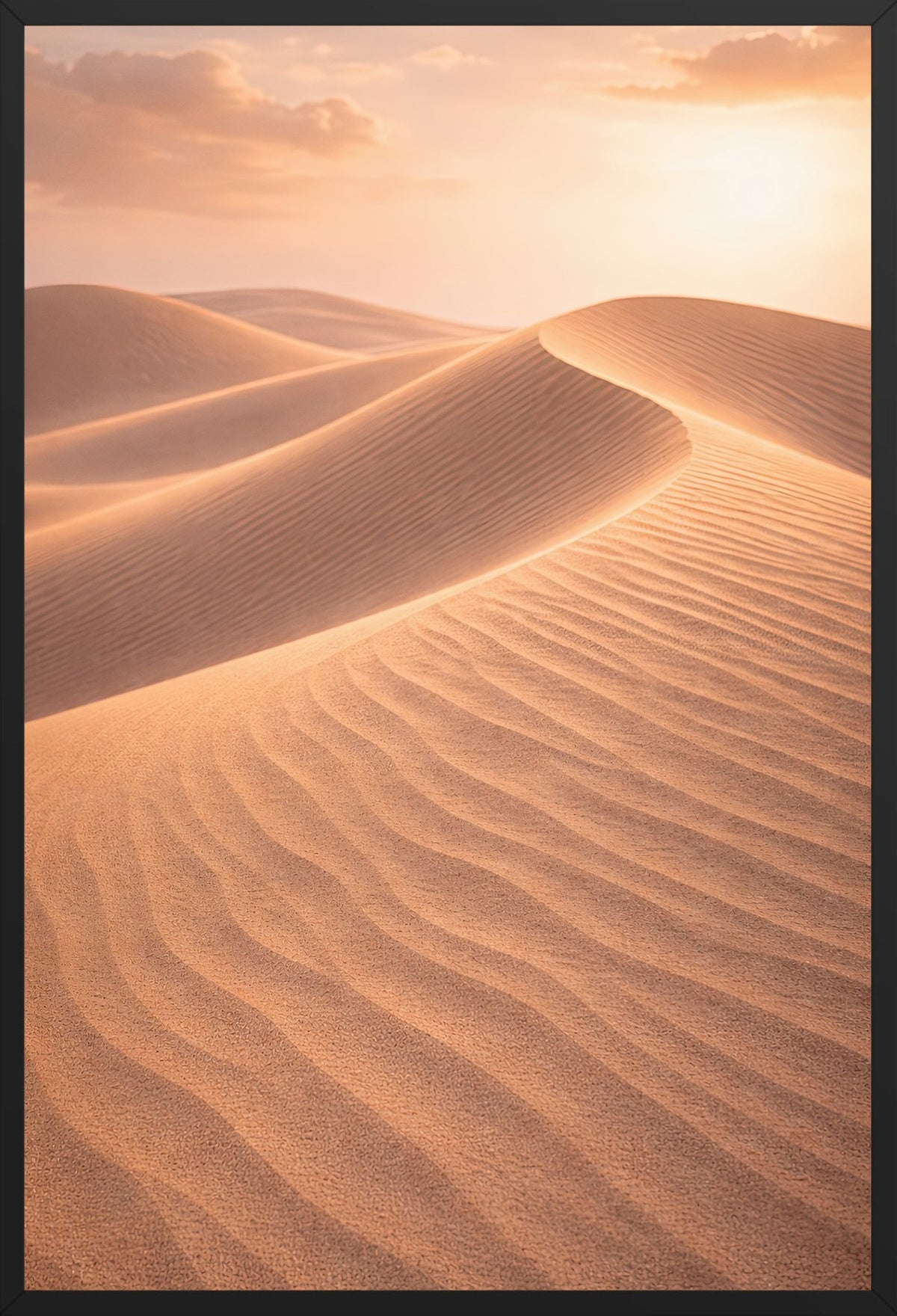The Golden Expanse — poster in a black frame, front view