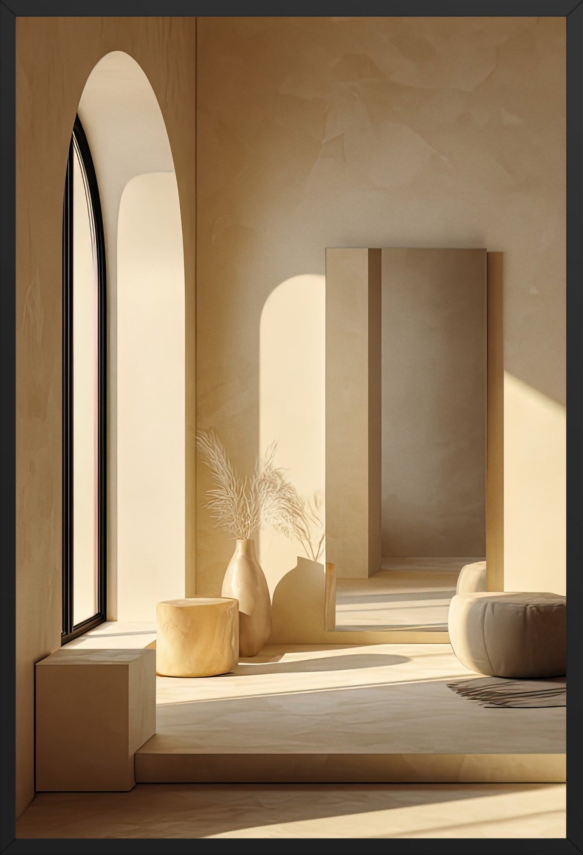 Golden Hour — poster in a black frame, front view