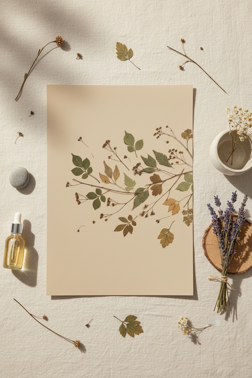 Herbier Sauvage — Affiche murale minimaliste beige et brun inspiration botanique — affiche murale minimaliste | Cassili-home