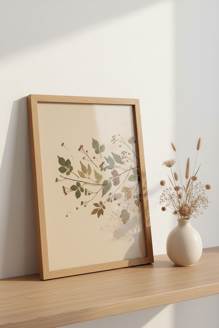 Herbier Sauvage — Affiche murale minimaliste beige et brun inspiration botanique — affiche murale minimaliste | Cassili-home