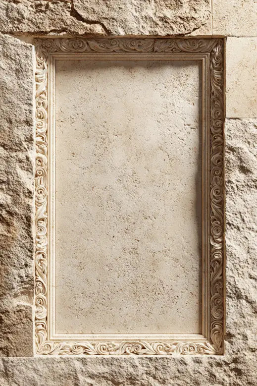 Les Prénoms Gravés — Affiche murale personnalisable pierre méditerranéenne, affiche murale minimaliste avec cadre bois, décoration murale salon ou chambre, style méditerranéen