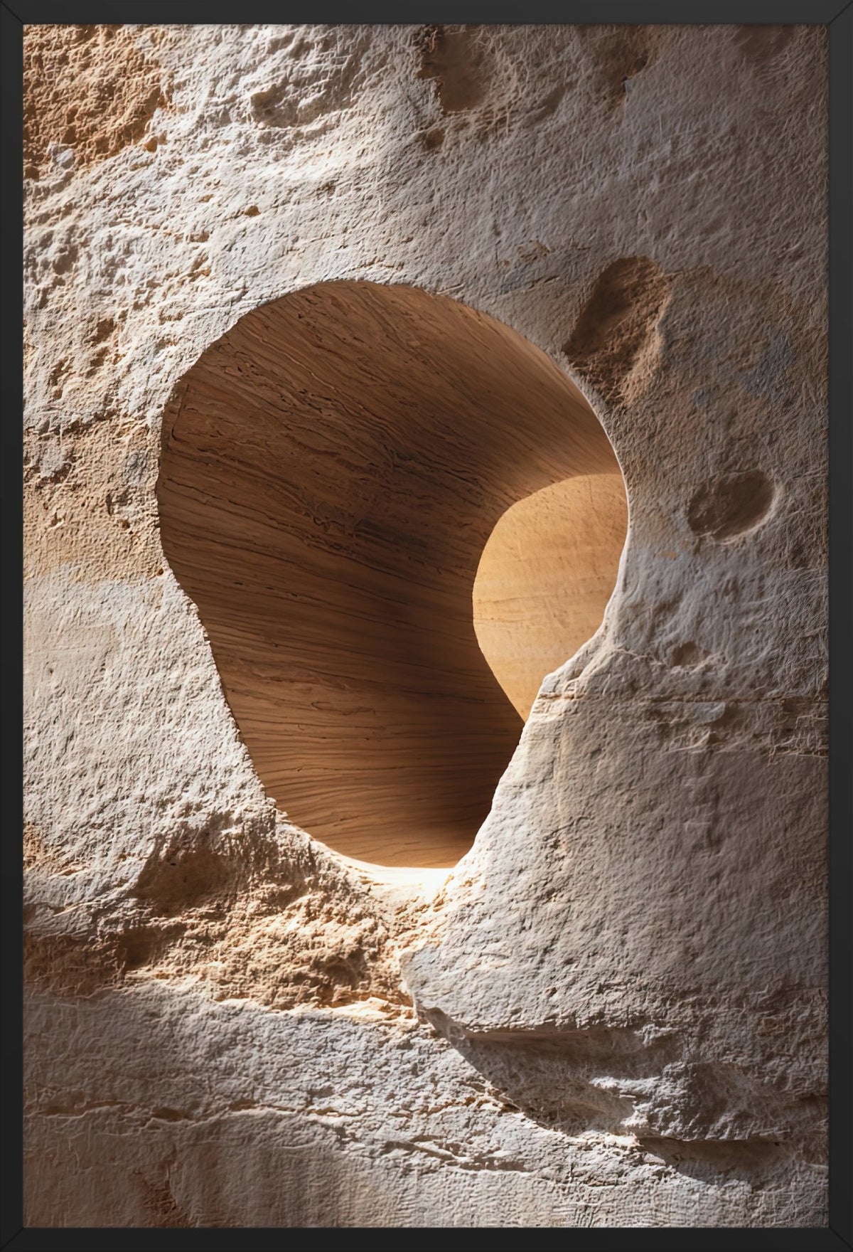 The Eye of the Rock — poster in a black frame, front view