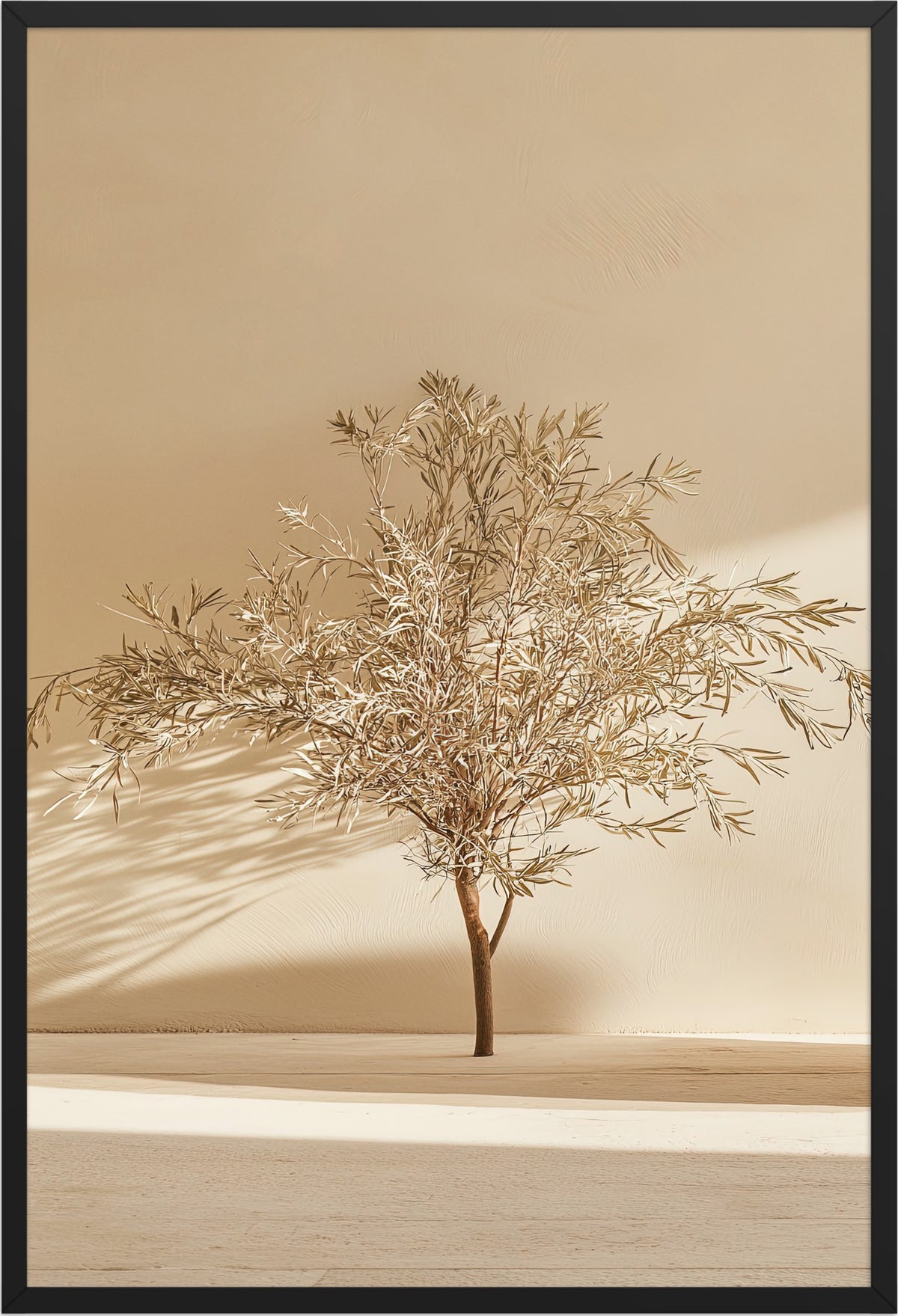The Golden Olive Tree — black frame, 61 × 91 cm