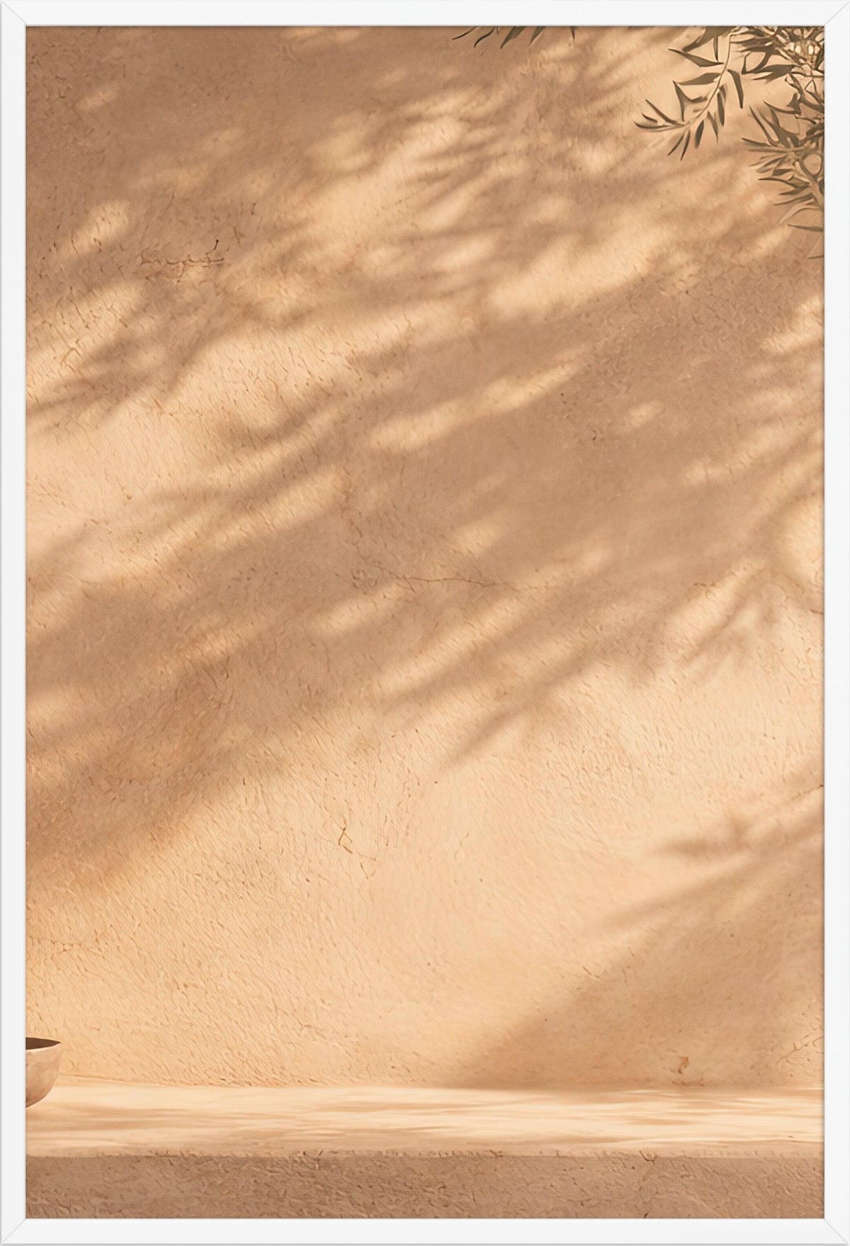 The Shadow of the Olive Tree — white frame, 61 × 91 cm