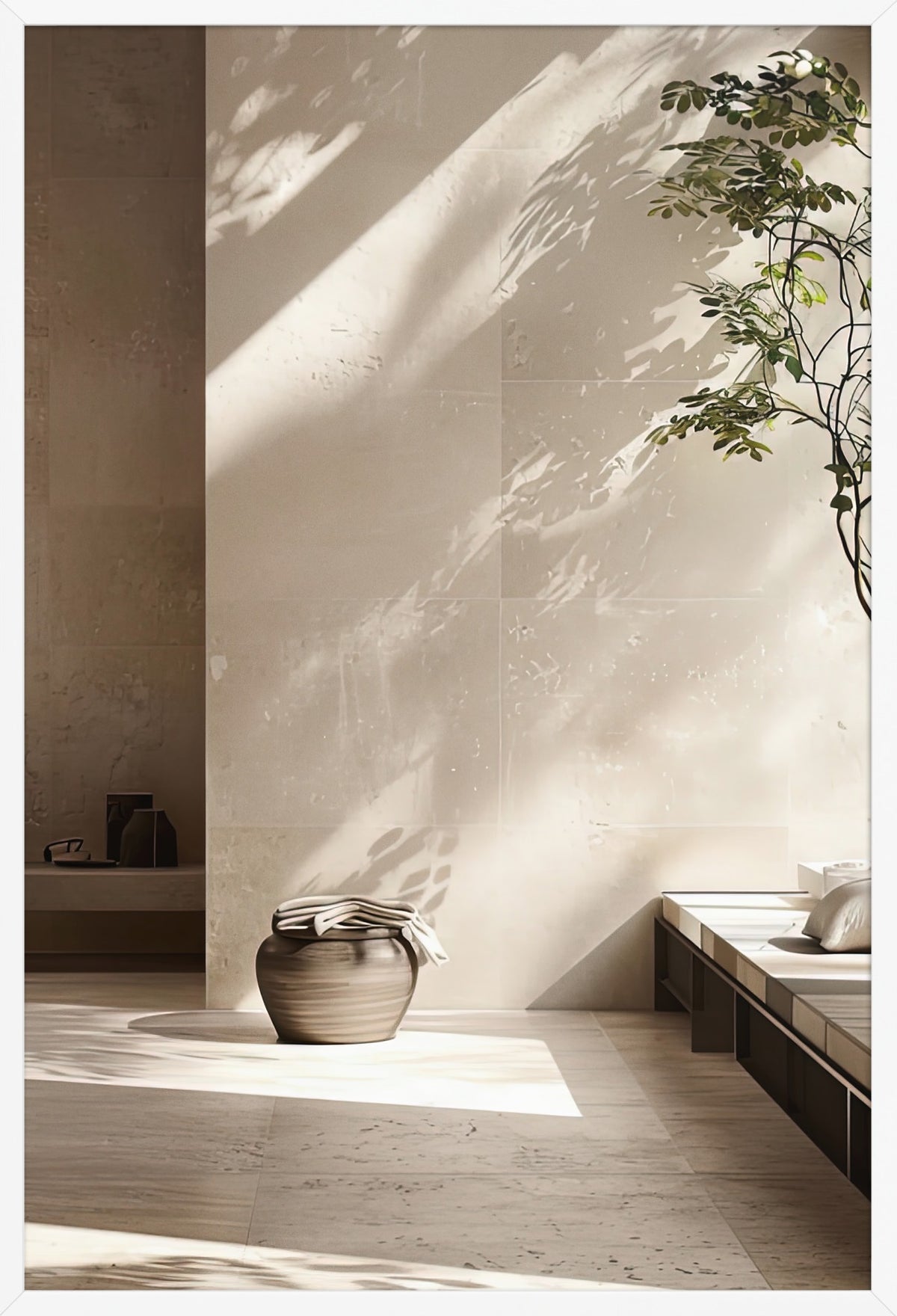 The Shadow of Leaves — poster in a white frame, front view